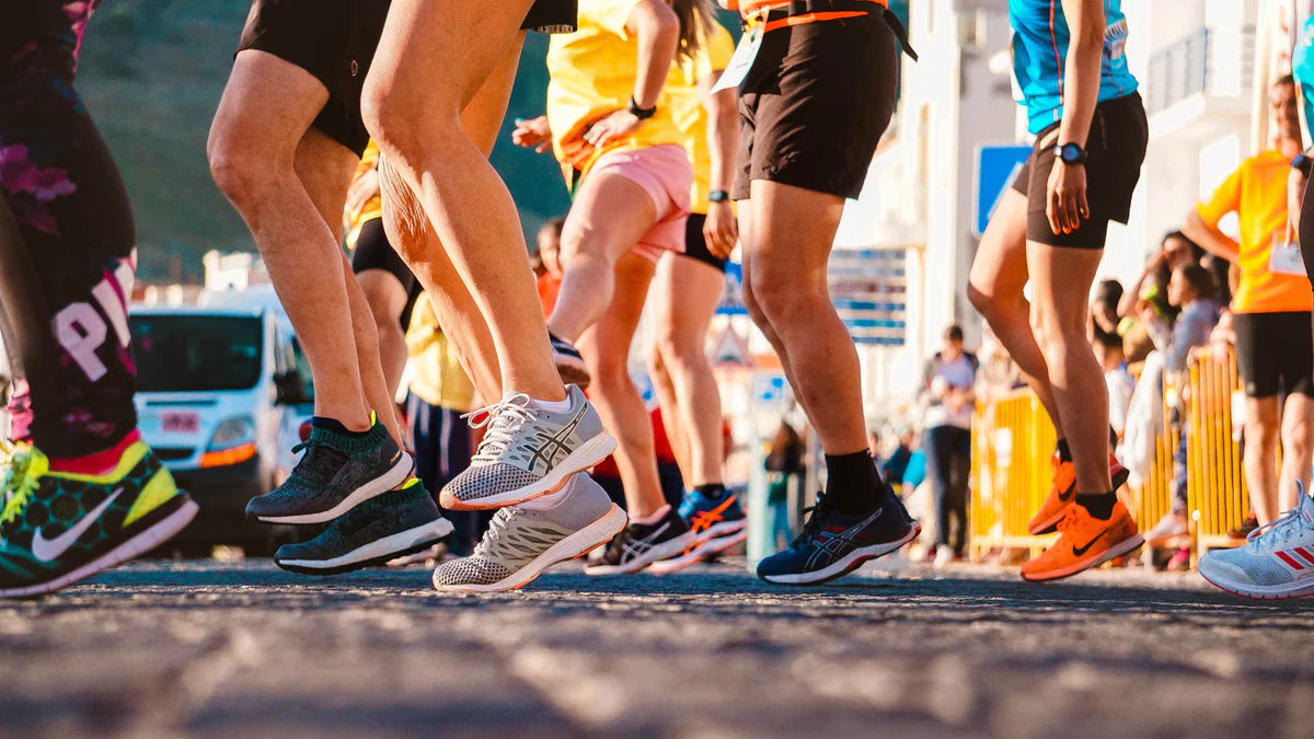 Løbere på ruten til et maratonløb