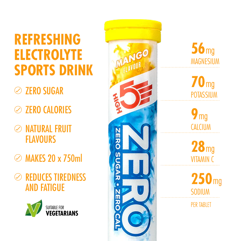 High5 Elektrolyt-Tabletten ZERO Mango (20 Tabletten) MHD-Ware