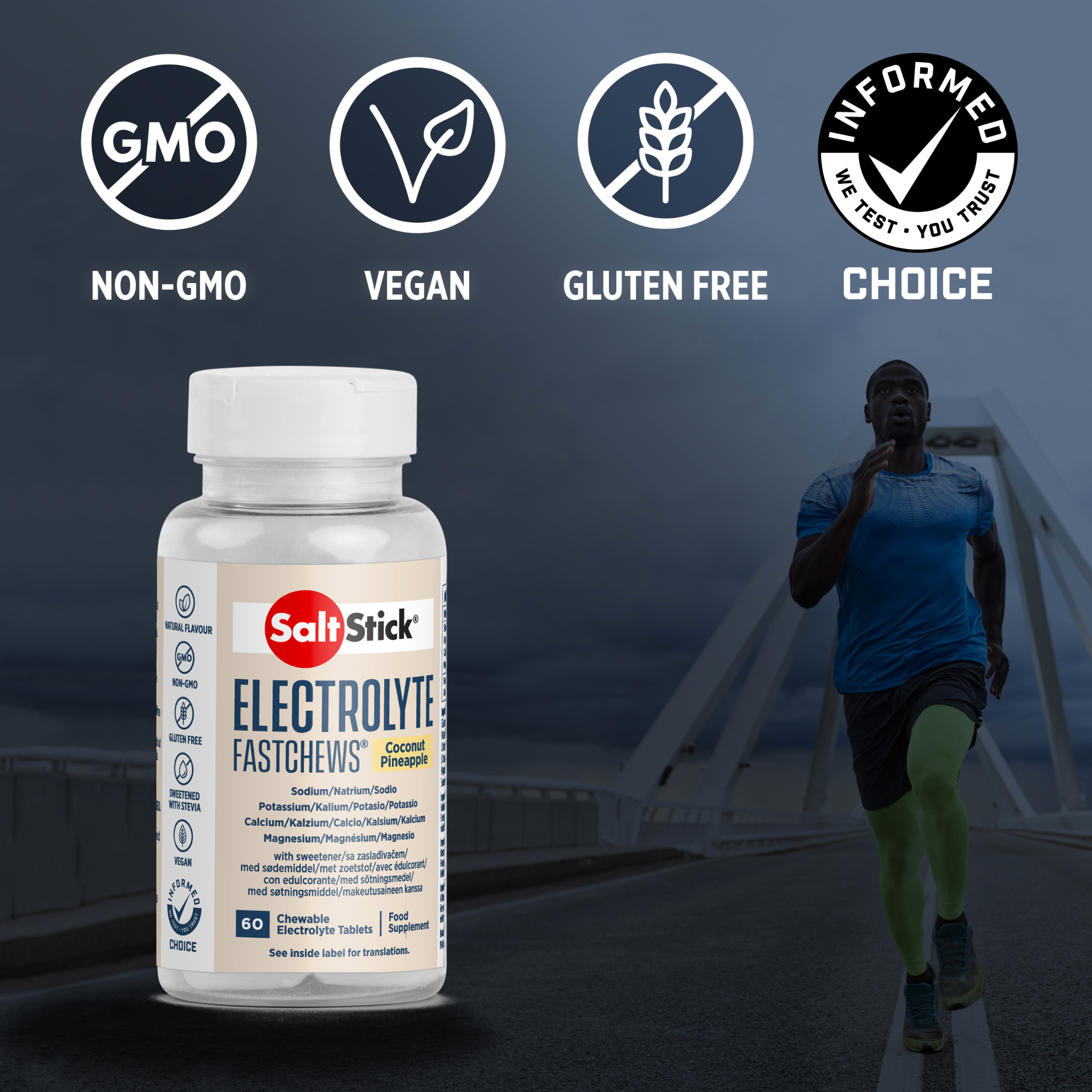 SaltStick Fastchews Kokos-Ananas (60 Kautabletten)