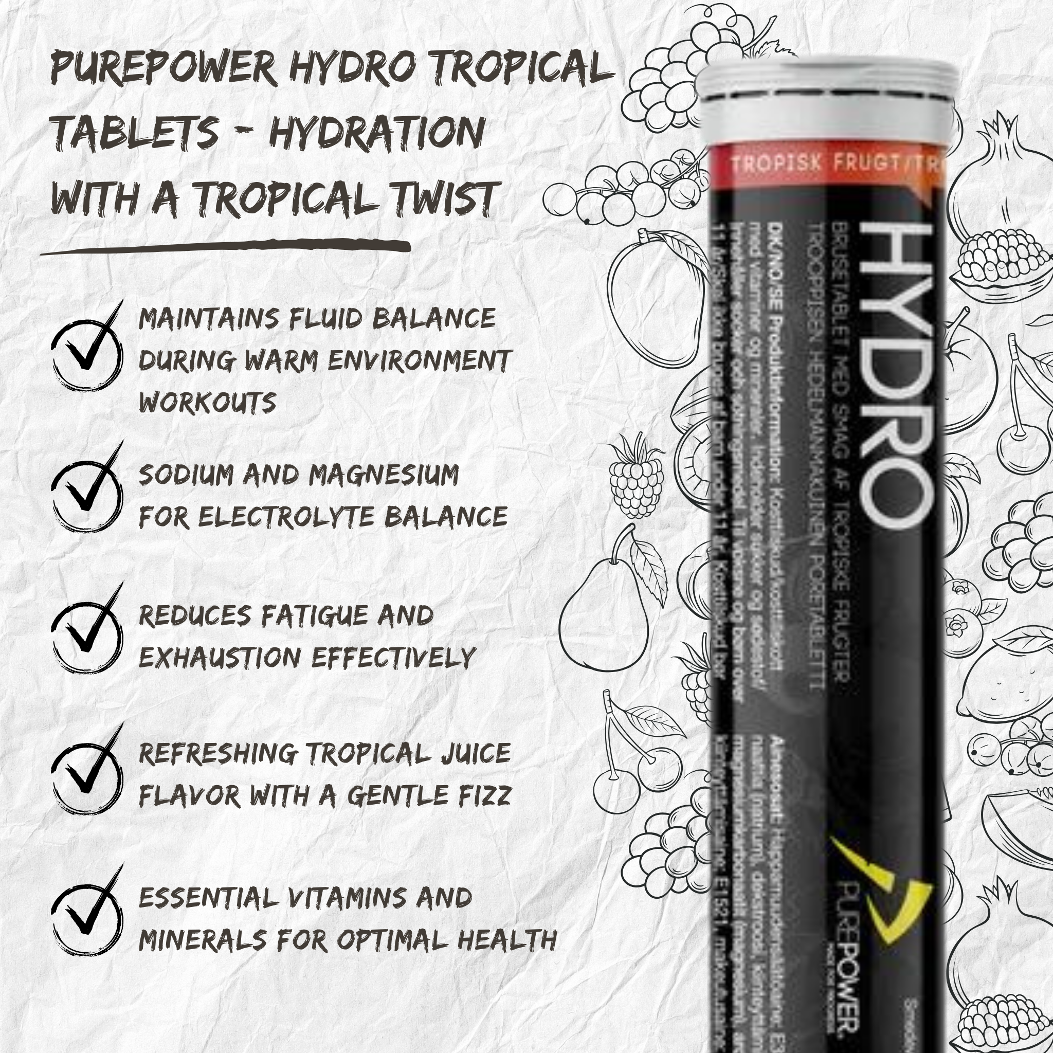 PurePower Elektrolyt-Tabletten Tropical (20 Tabs) – MHD-WARE
