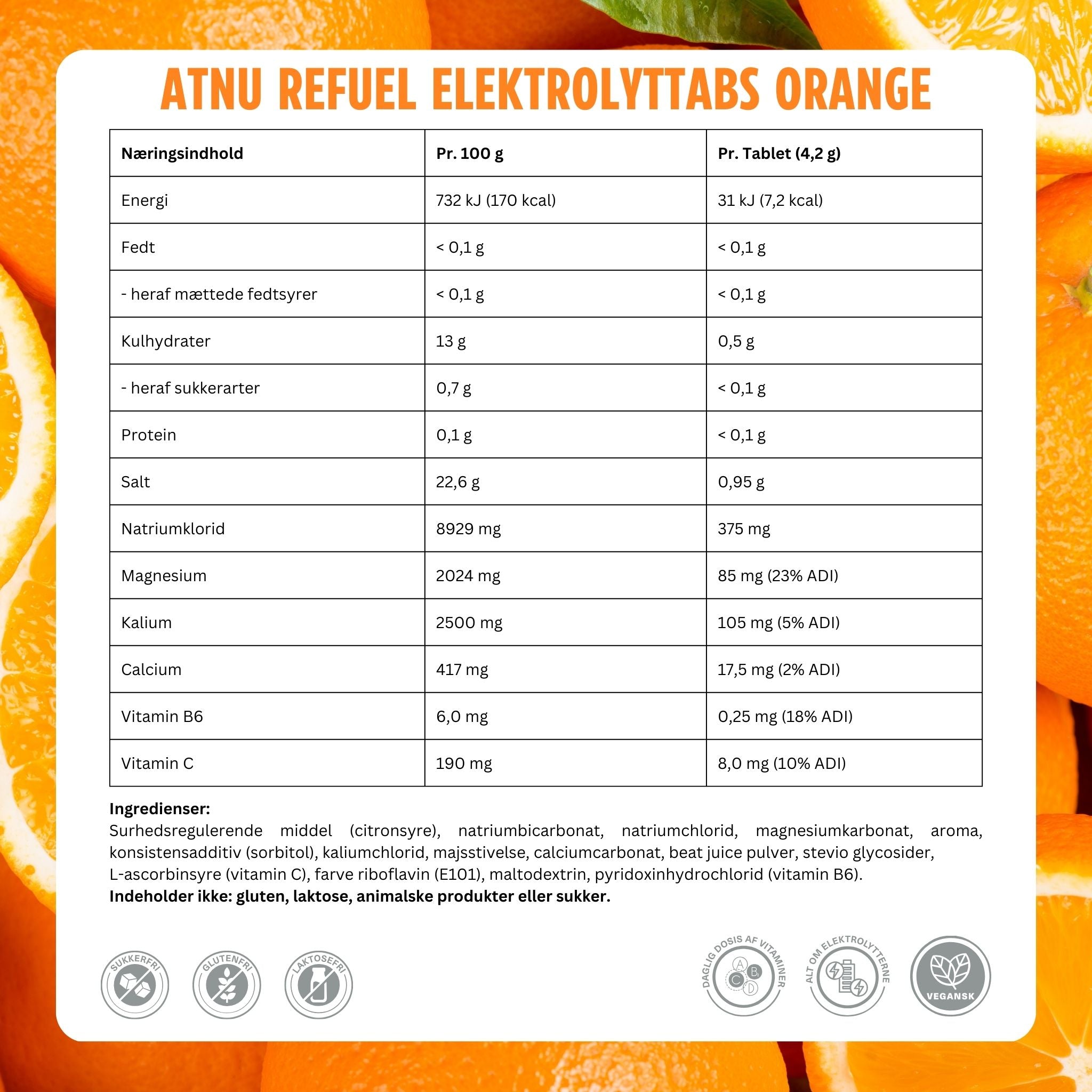 ATNU Refuel Elektrolyt Tabs Orange (20 Tabs) MHD-Ware