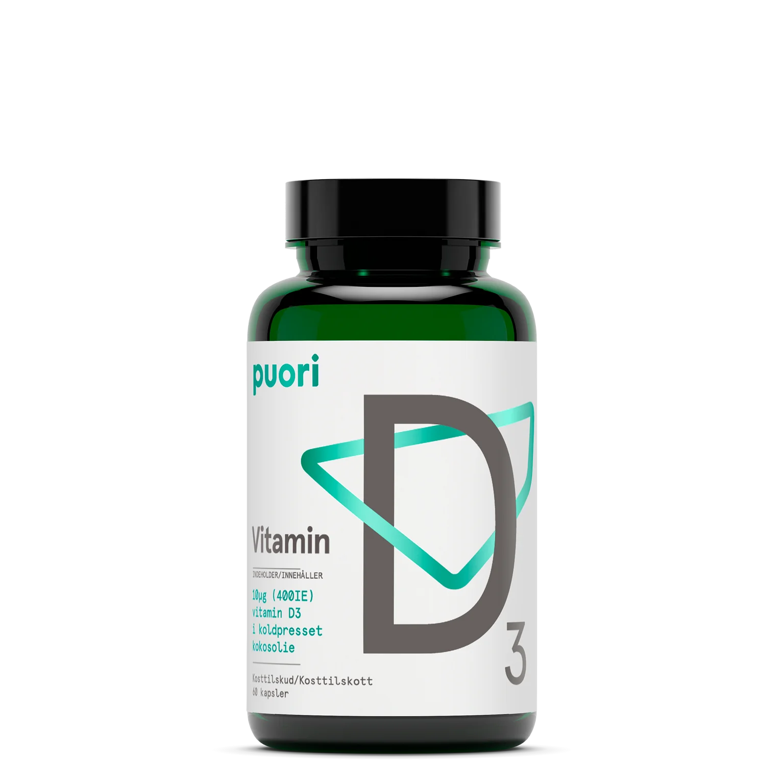 Puori Vitamin D3 D-Vitamin 400IE (60 Kapseln)