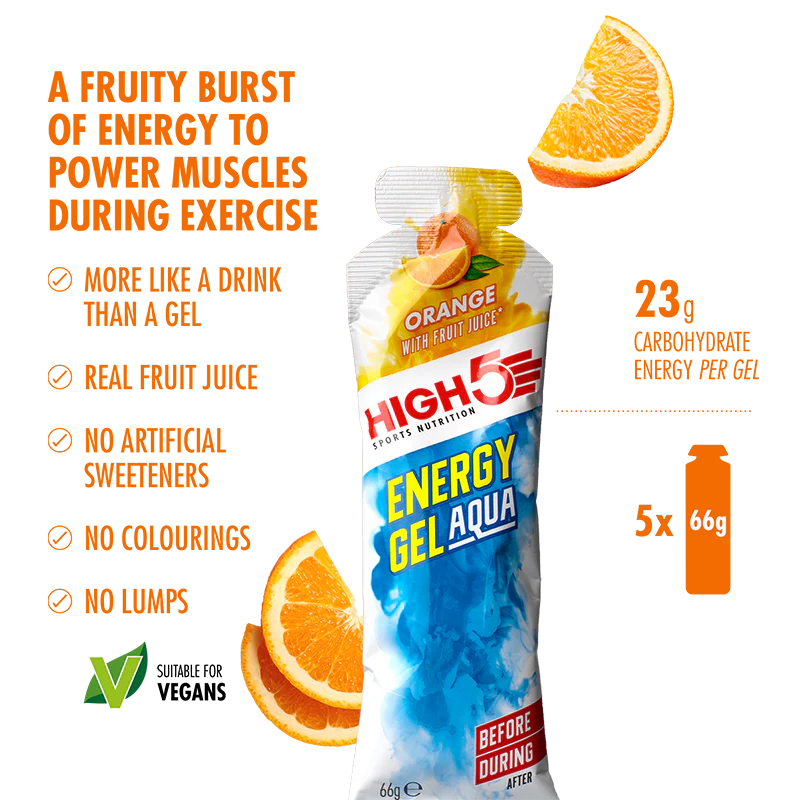 High5 Energiegel Aqua Orange 5x66 g MHD-Ware