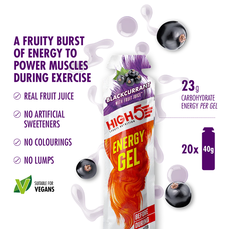 High5 Energy Gel Blackcurrant 40 g x 20 St. MHD-Ware
