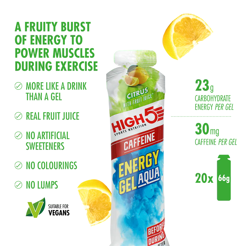High5 Energiegel Aqua Koffein Citrus (20 x 66g)
