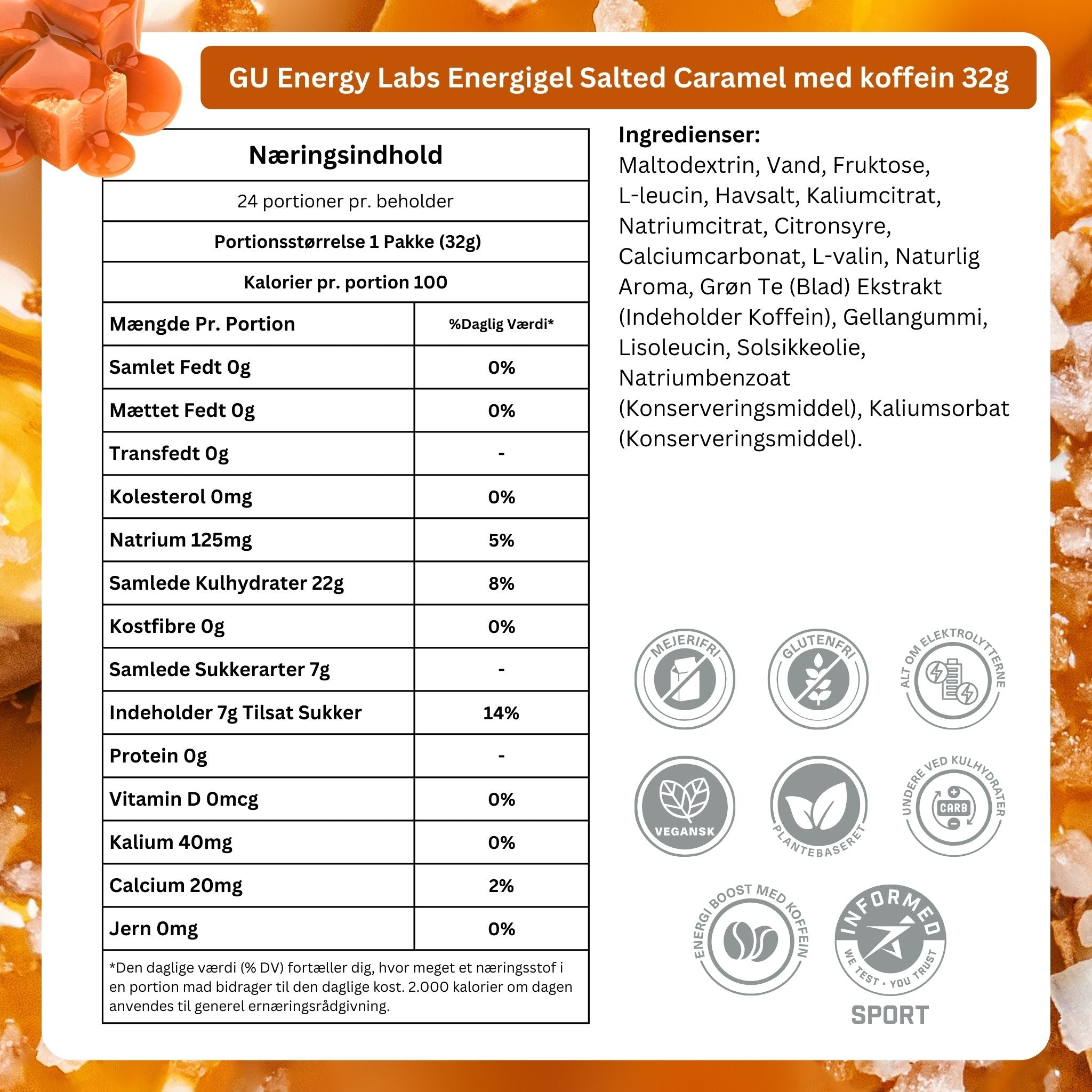 GU Energy Energiegel Salted Caramel mit Koffein 288x32g MASTER Einzel