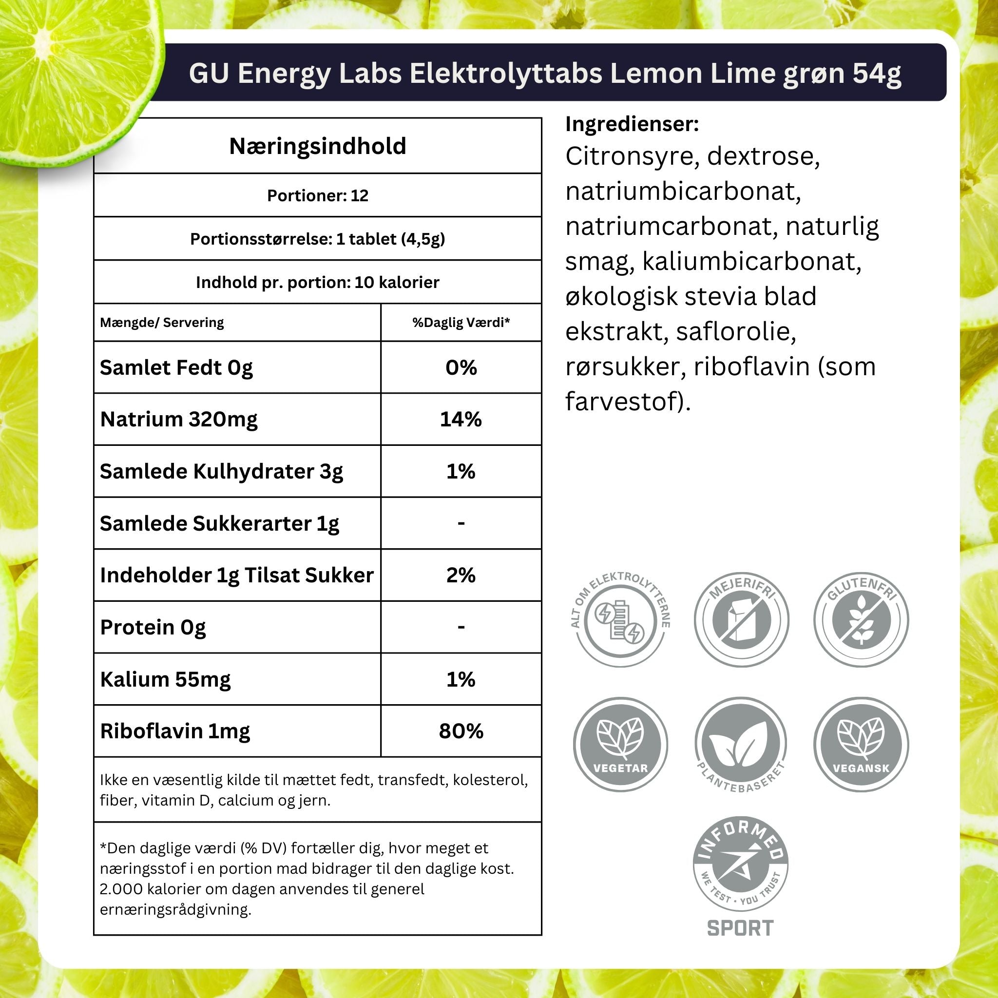 GU Energy Labs Elektrolyt-Tabletten Lemon Lime 56 g