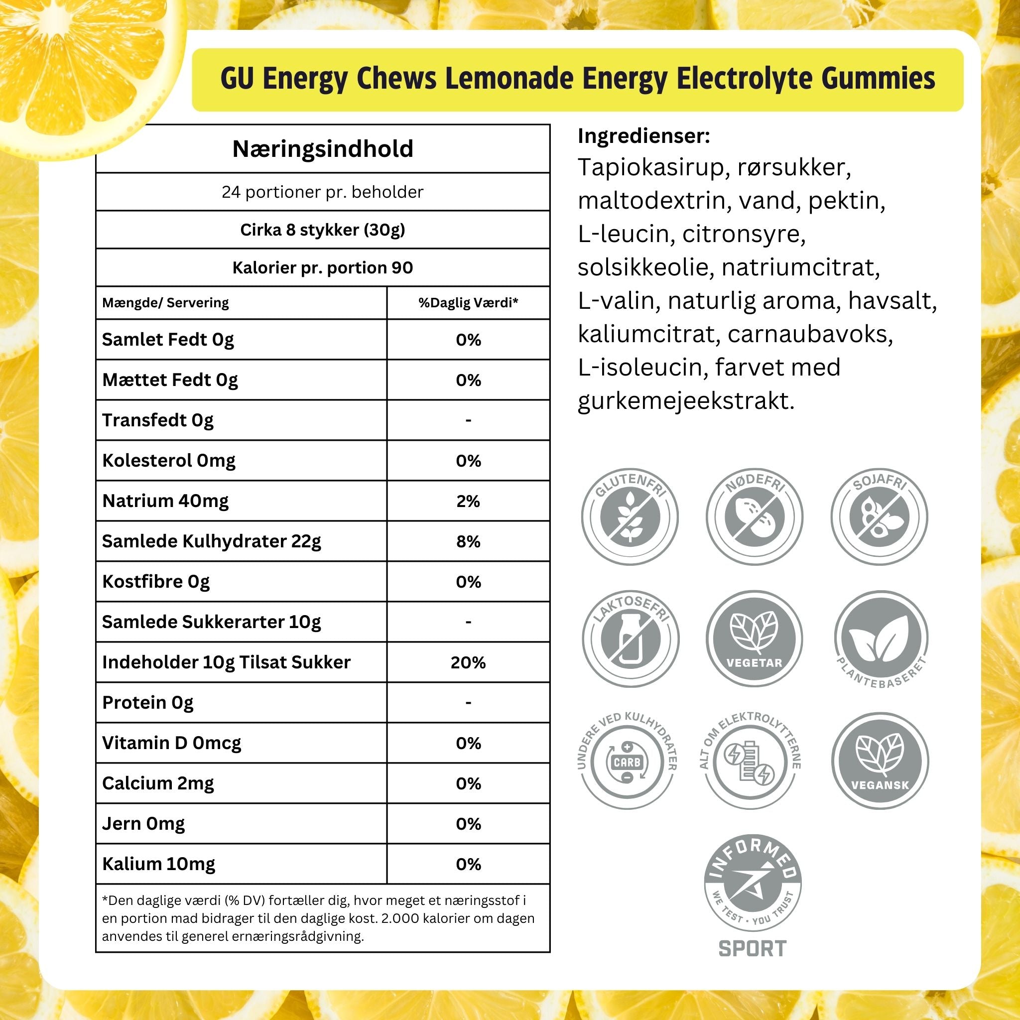 GU Energy Chews Lemonade (12 x 60g) HALTBARKEITSWARNEUNG