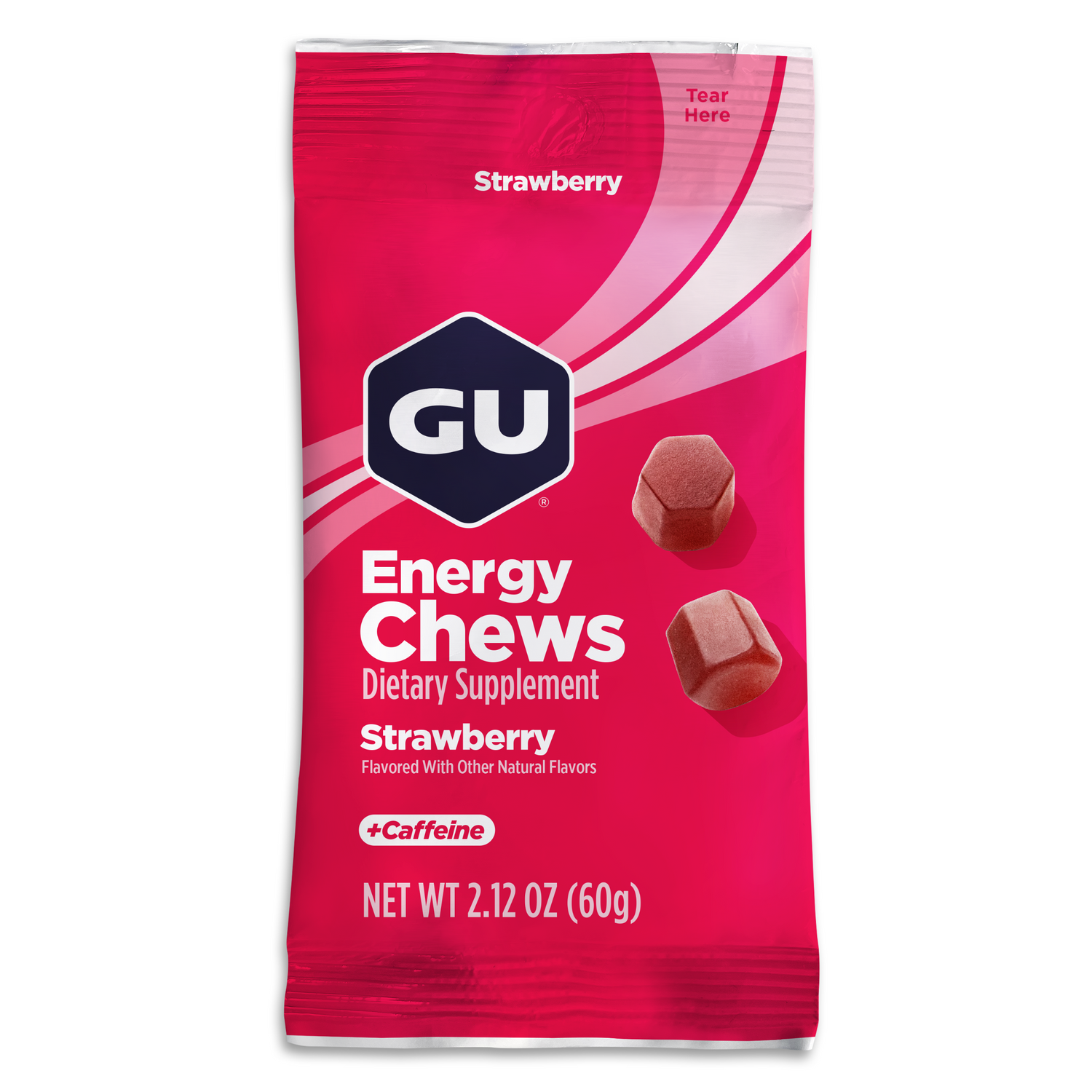 GU Energy Chews Strawberry mit Koffein (12 x 60g)