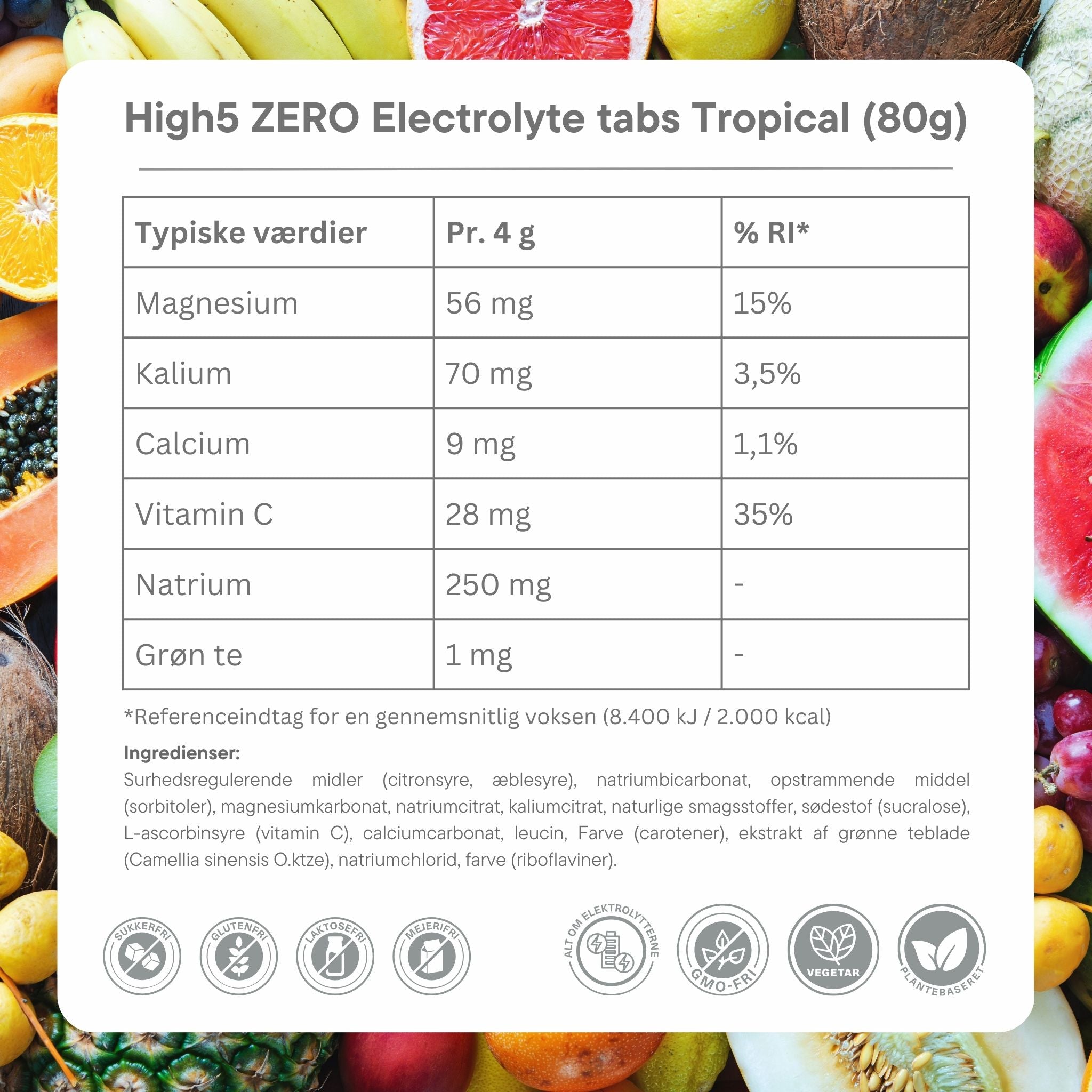 High5 Elektrolyt-Tabletten ZERO Tropical (8x20 Tabletten)