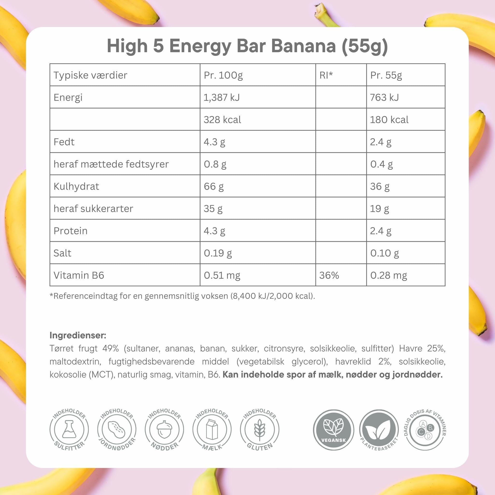 High5 Energieriegel Banana (12 x 55g) MHD-Ware