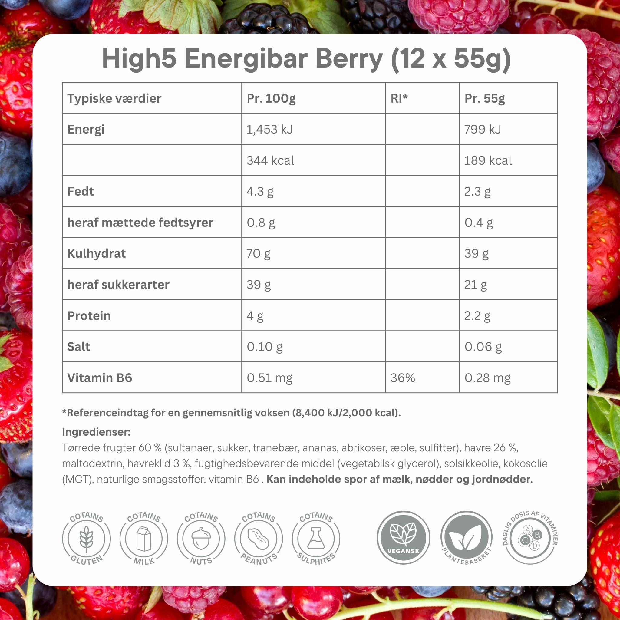 High5 Energieriegel Beerenmix (12 x 55g)
