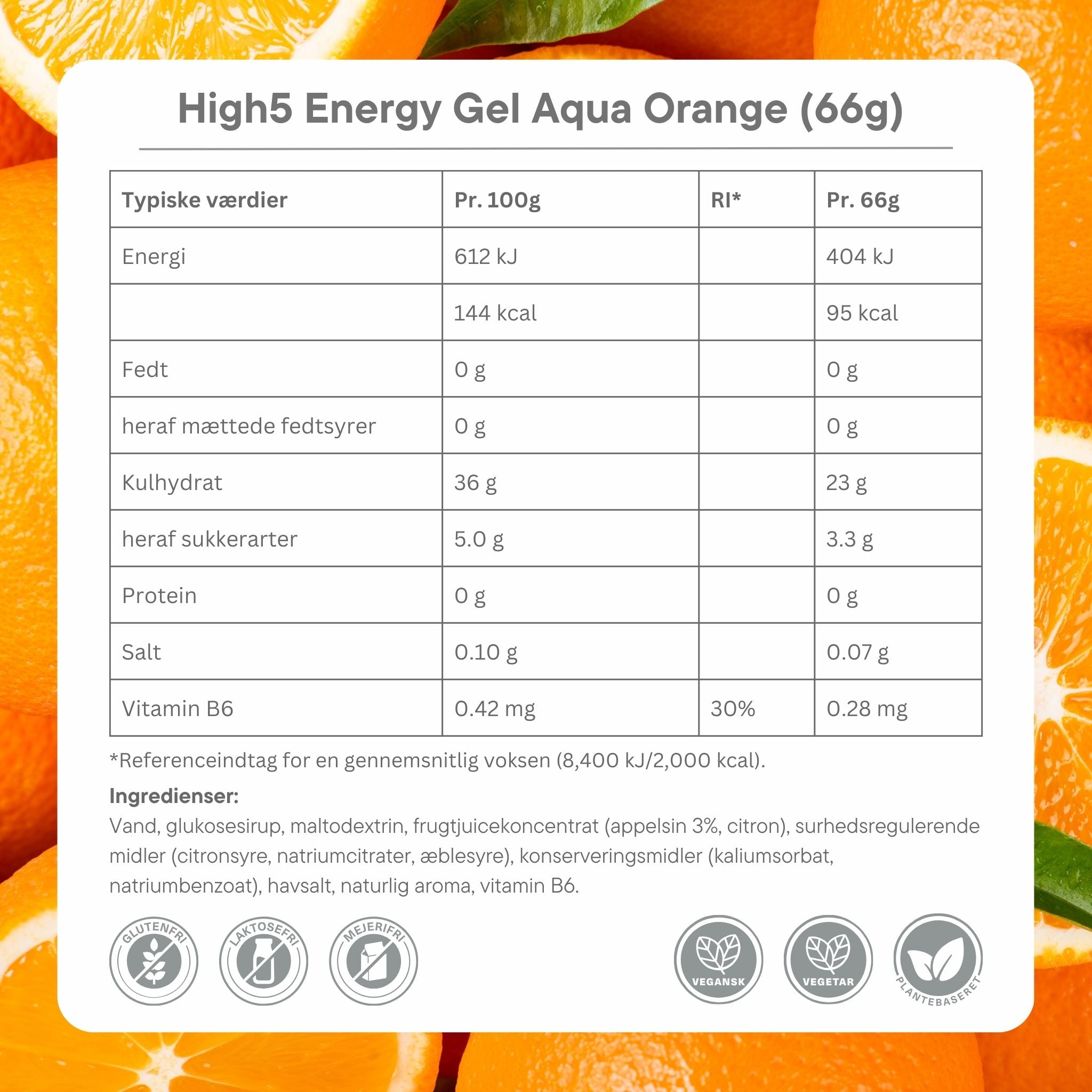 High5 Energiegel Aqua Orange 66g MHD-WARE
