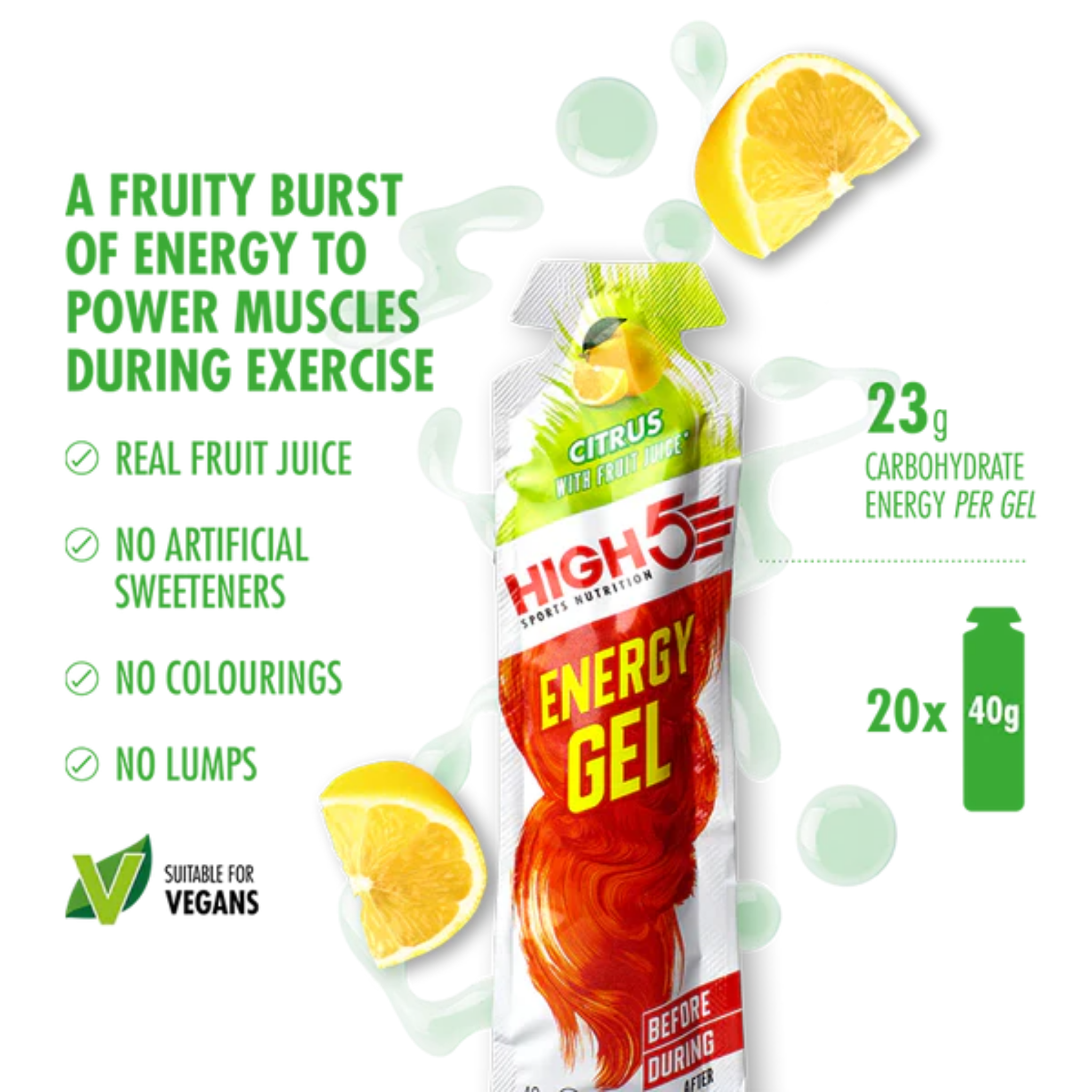 High5 Energy Gel Citrus (20x40g) MHD-Ware