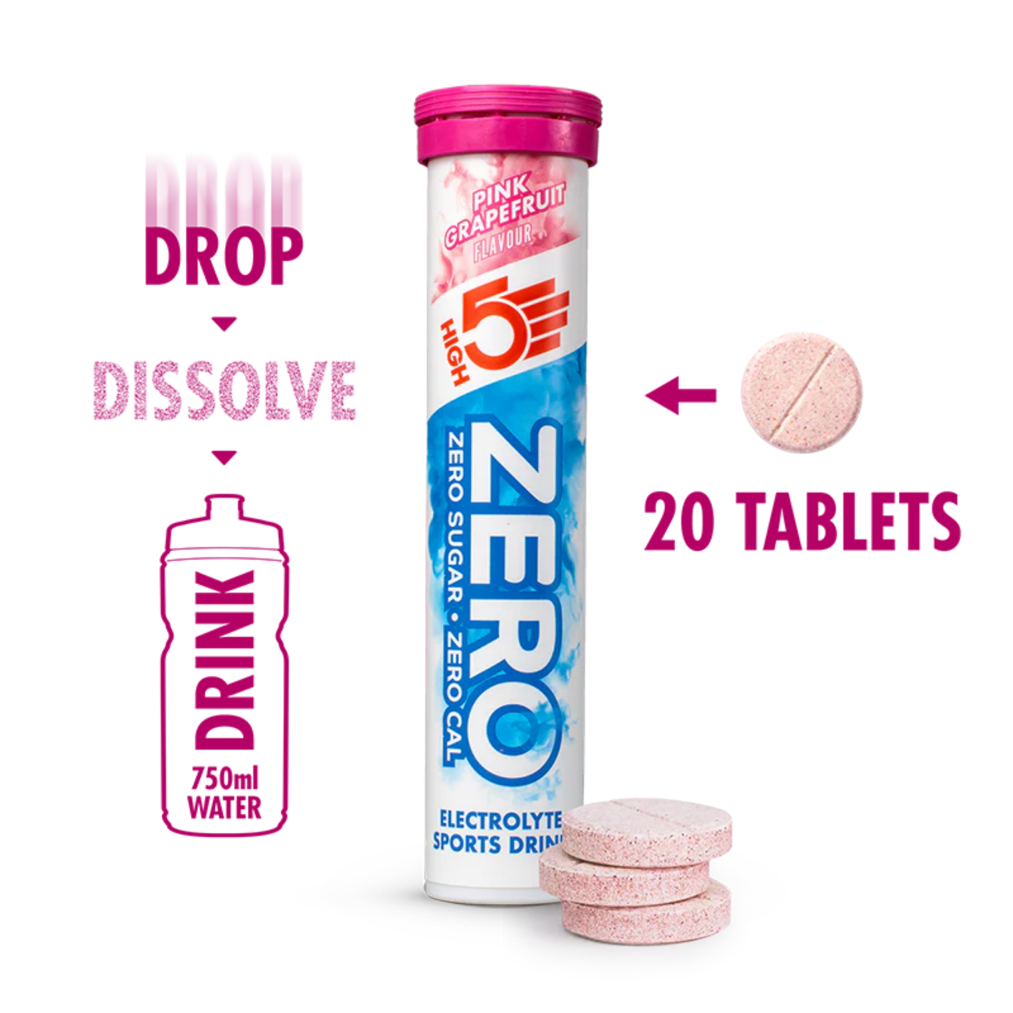 High5 Elektrolyttabletten ZERO Pink Grapefruit (20 Tabletten)