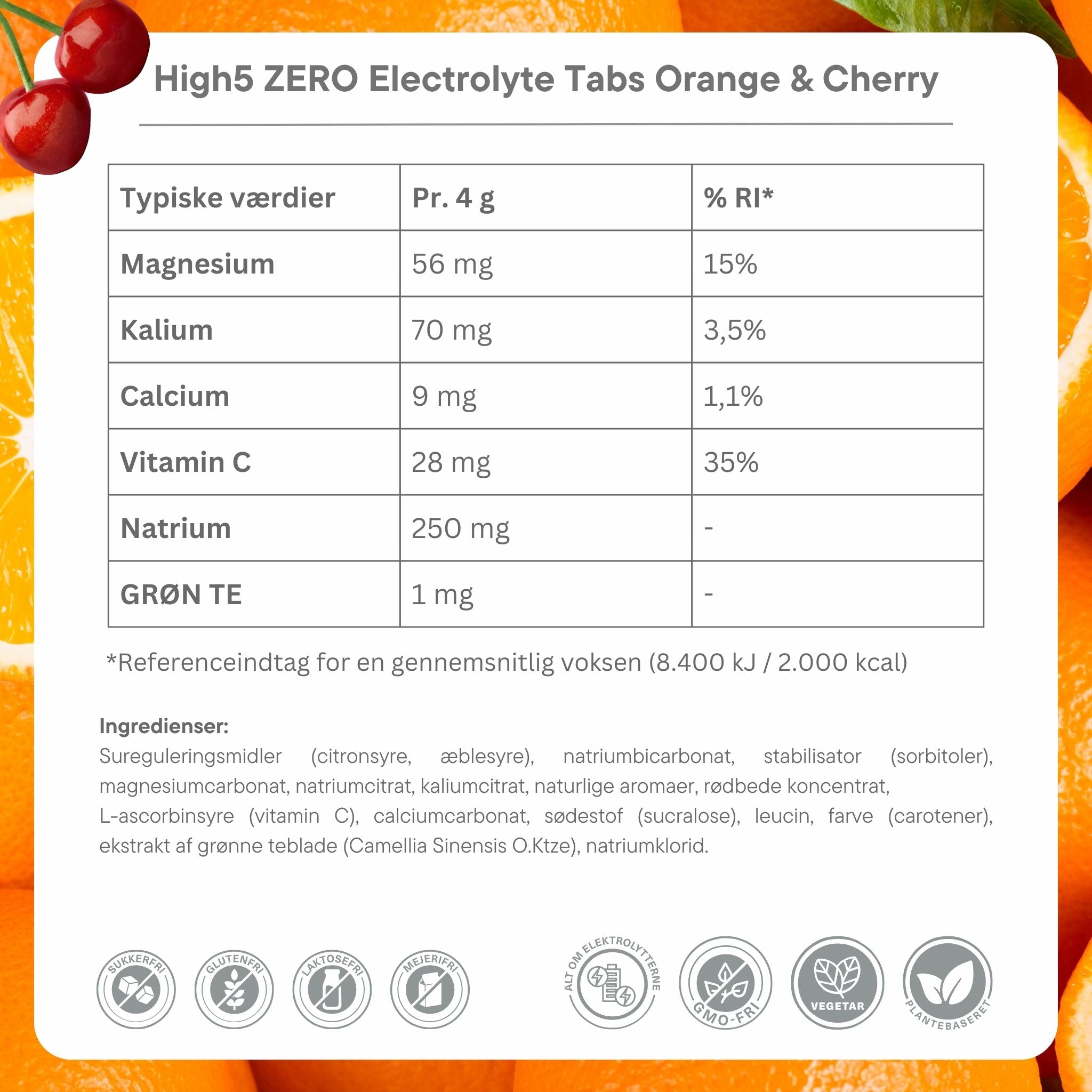High5 ZERO Elektrolyttabletten Orange & Cherry (20 Tabs)