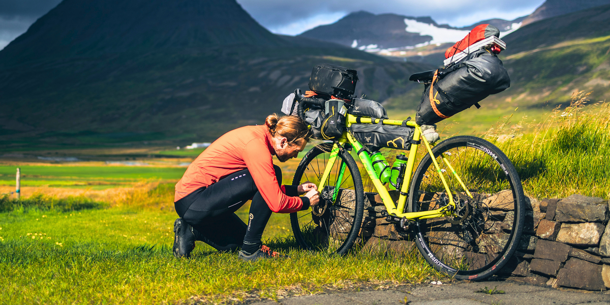 Man Cycling Traveling Mountain Energy Drink Gel Chews Protein Bar