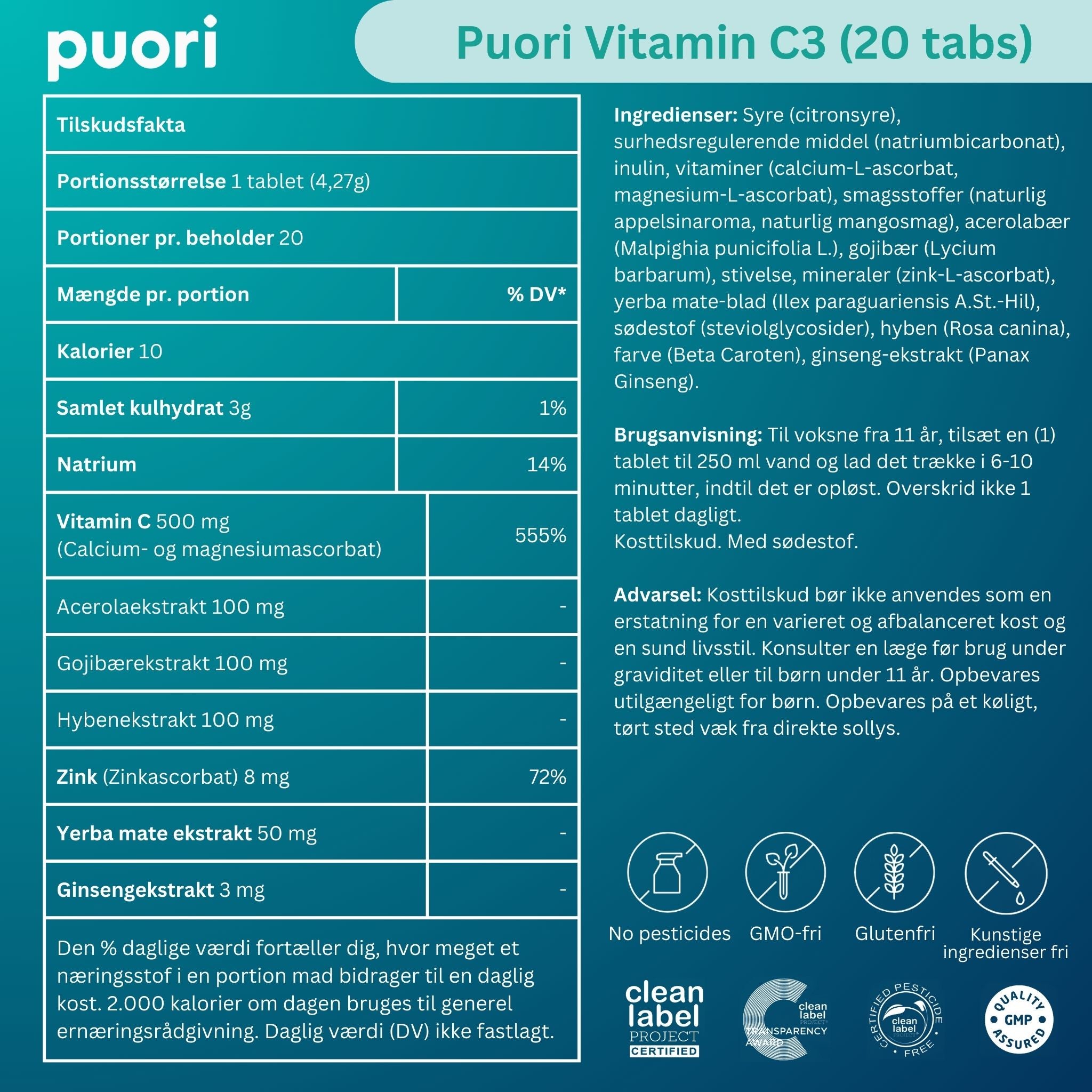 Puori Vitamin C3 (20 Tabletten)