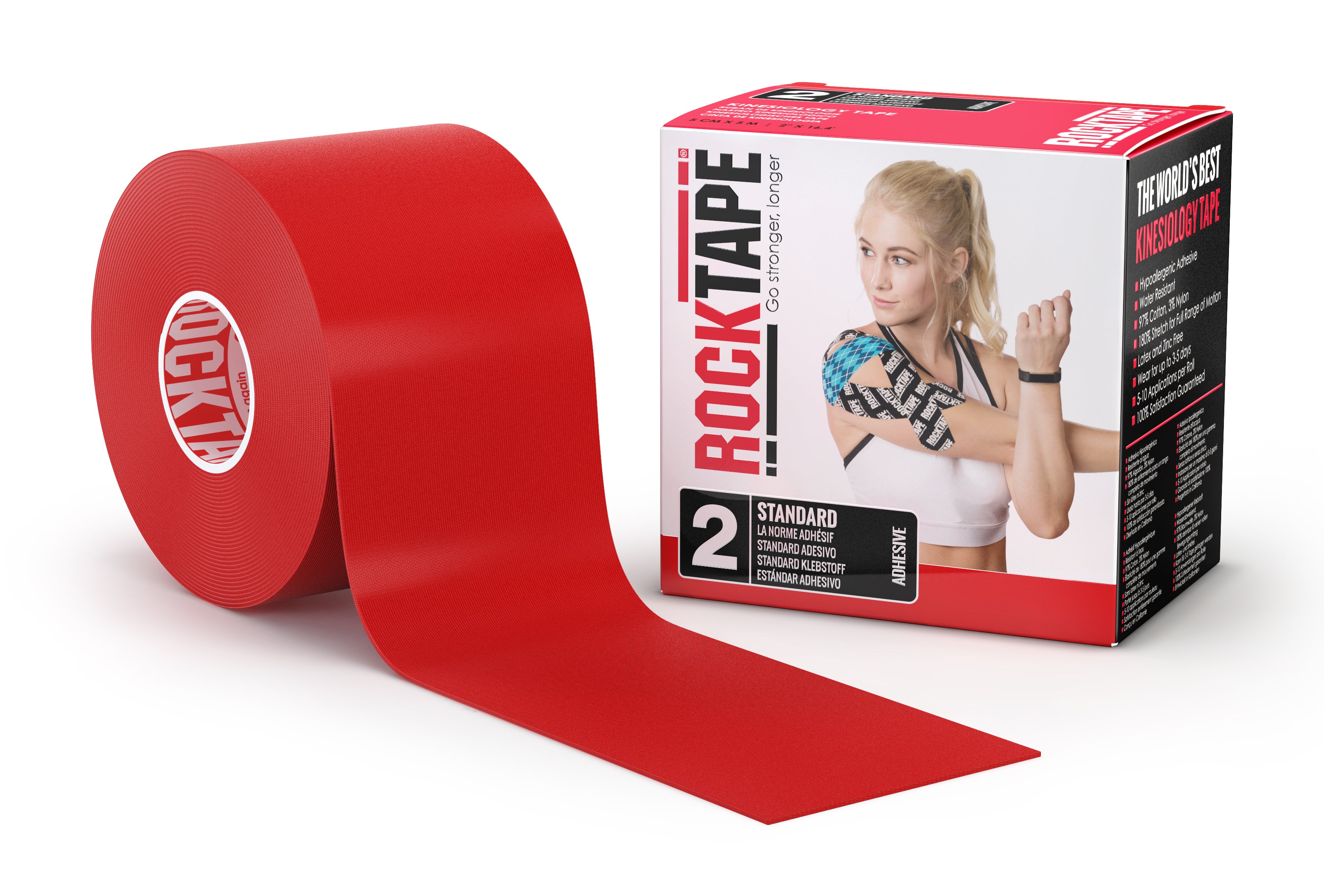 RockTape Kinesiologie-Tape 5cm x 5m Rot