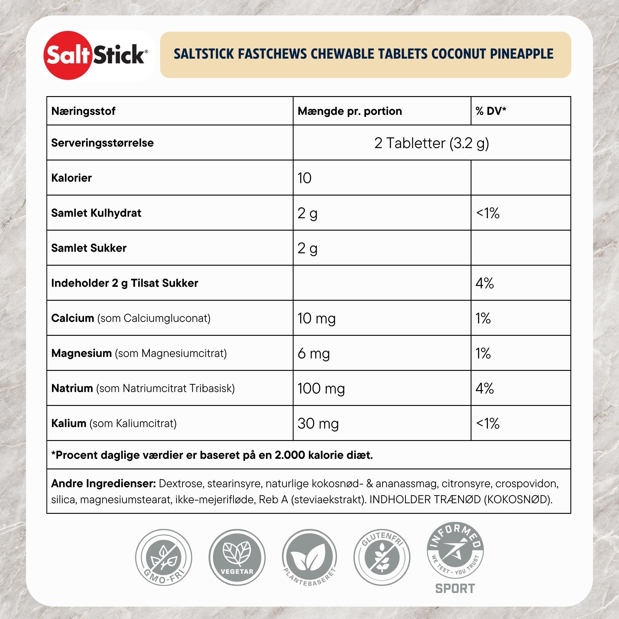 SaltStick Fastchews Kokos-Ananas (60 Kautabletten)