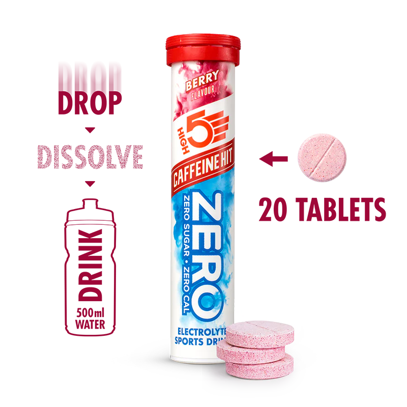 High5 Elektrolyt-Tabletten ZERO Berry Caff (8x20 Tabletten) MHD-Ware
