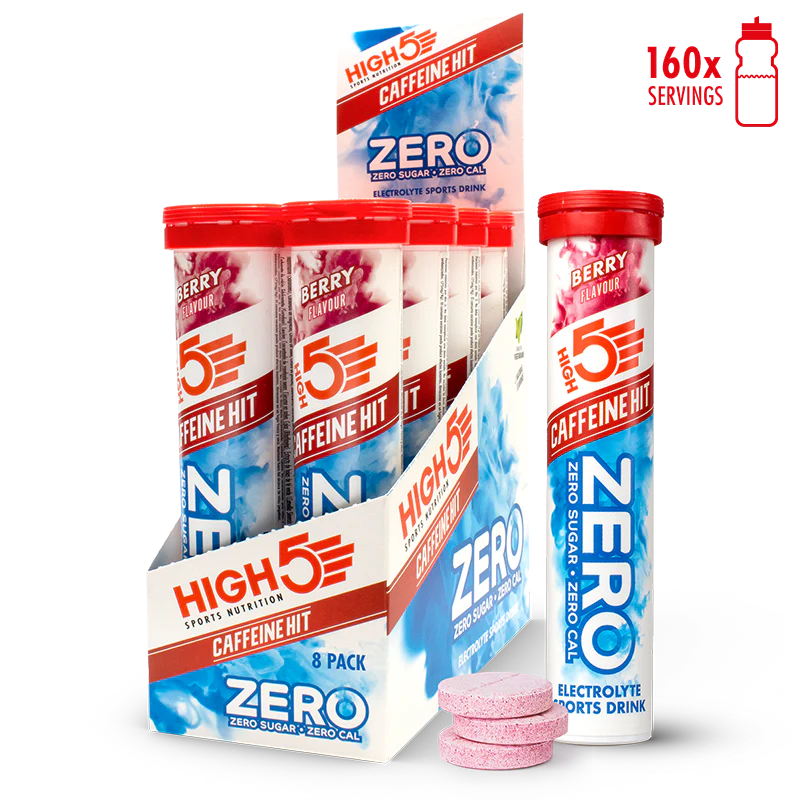 High5 Elektrolyt-Tabletten ZERO Berry Caff (8x20 Tabletten) MHD-Ware