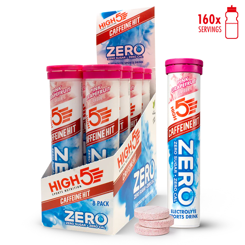 High5 Elektrolyt-Tabs ZERO Pink Grapefruit Caff (8x20 Tabs) MHD-Ware
