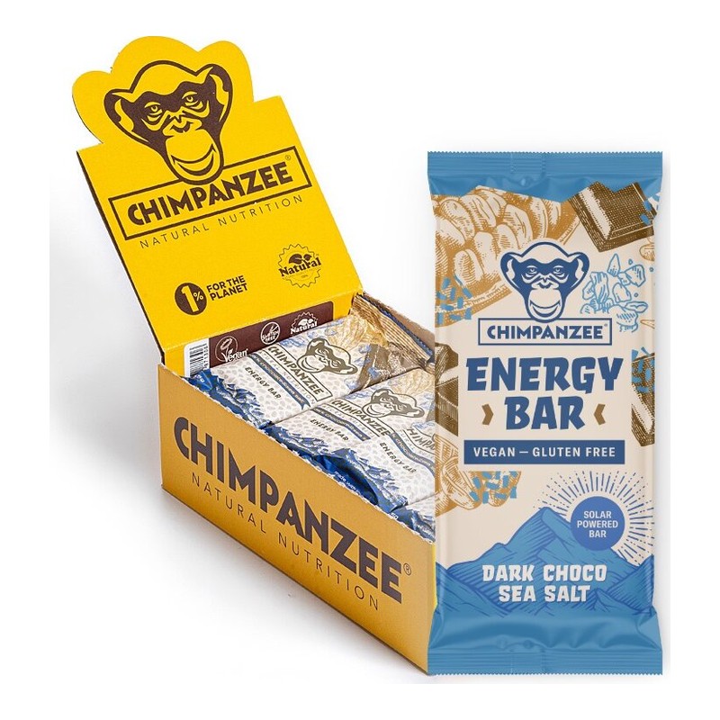 Chimpanzee Energibar Dark Chocolate & Sea Salt 55 g (15 stk.)