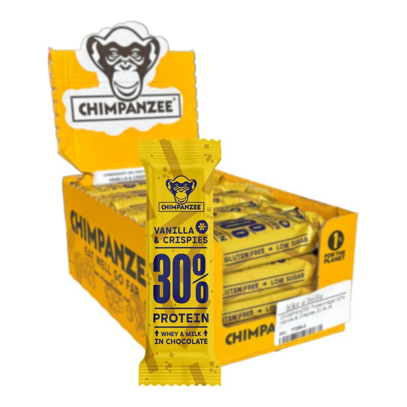 Chimpanzee Proteinbar 30% Vanilla & Crispies 50 g (20 stk.)