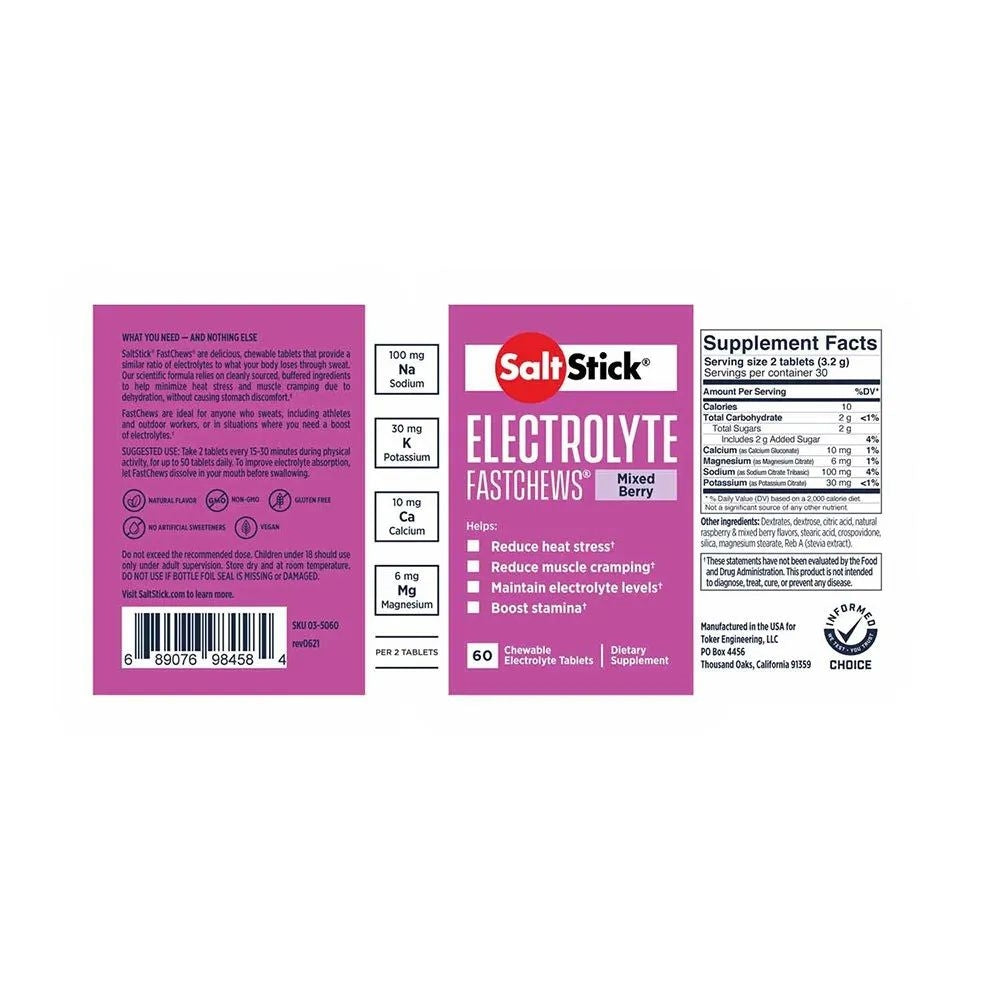 SaltStick Fastchews Mixed Berry (60 Kaubonbons)