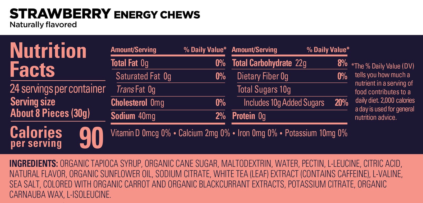 GU Energy Chews Erdbeere 60g