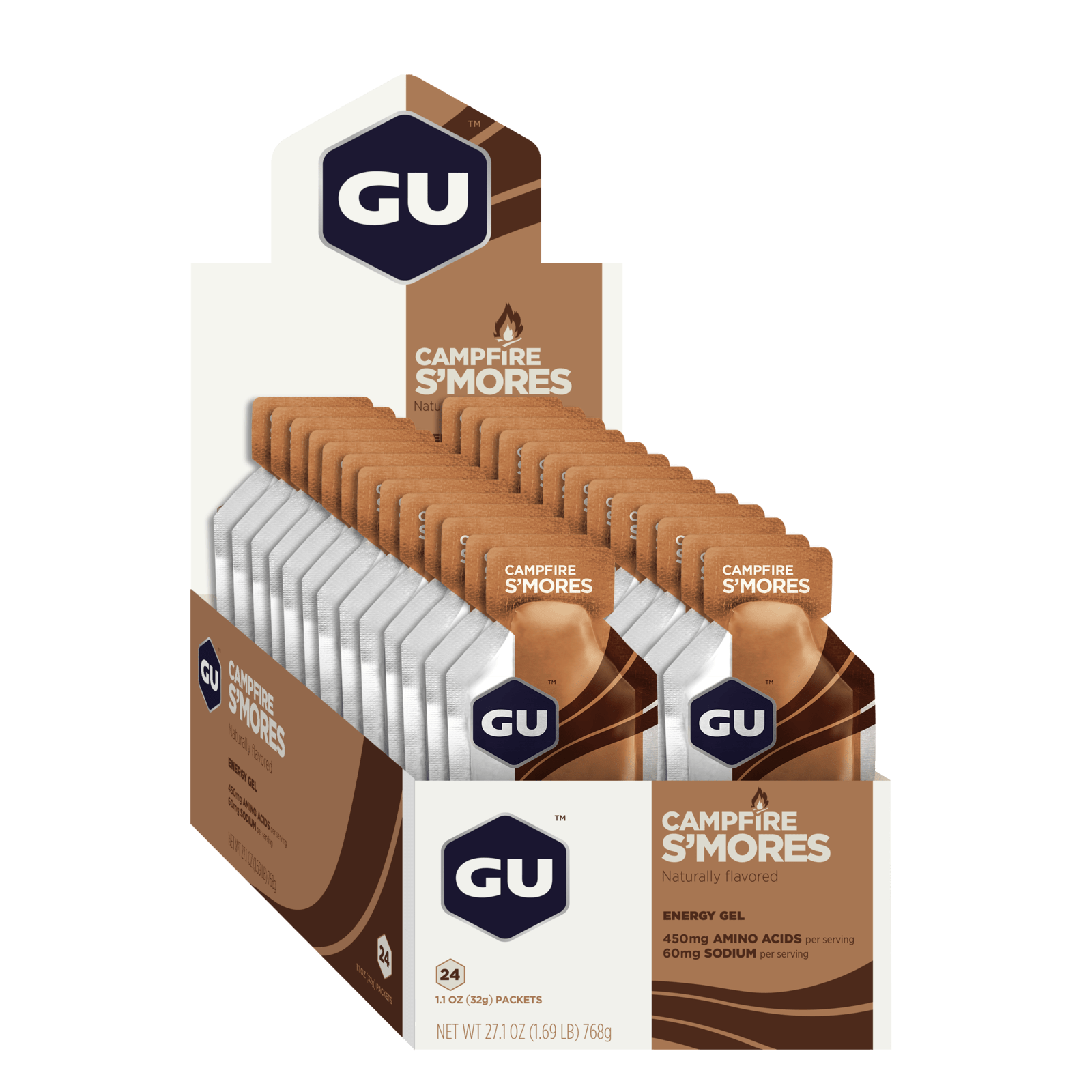 GU Energy Energiegel Campfire S'mores (24 x 32g)