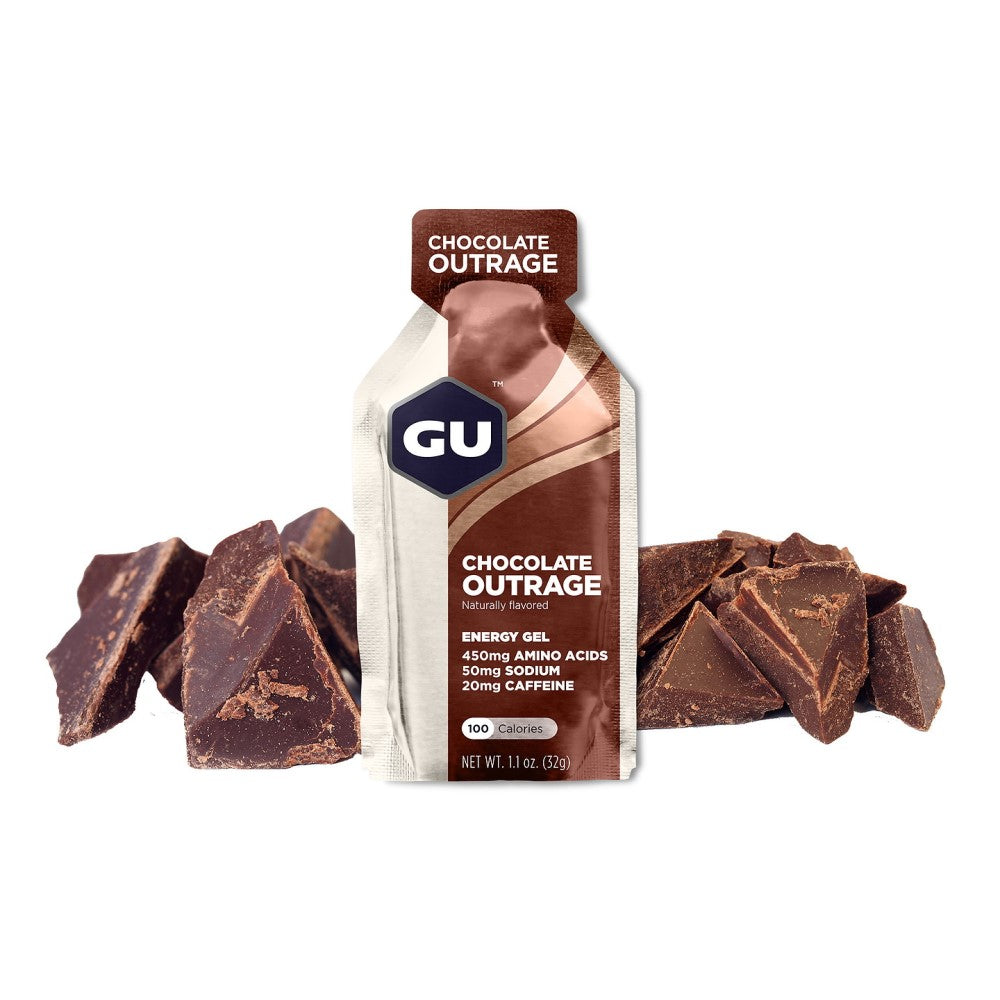 GU Energy Energiegel Chocolate Outrage mit Koffein (24x32g)