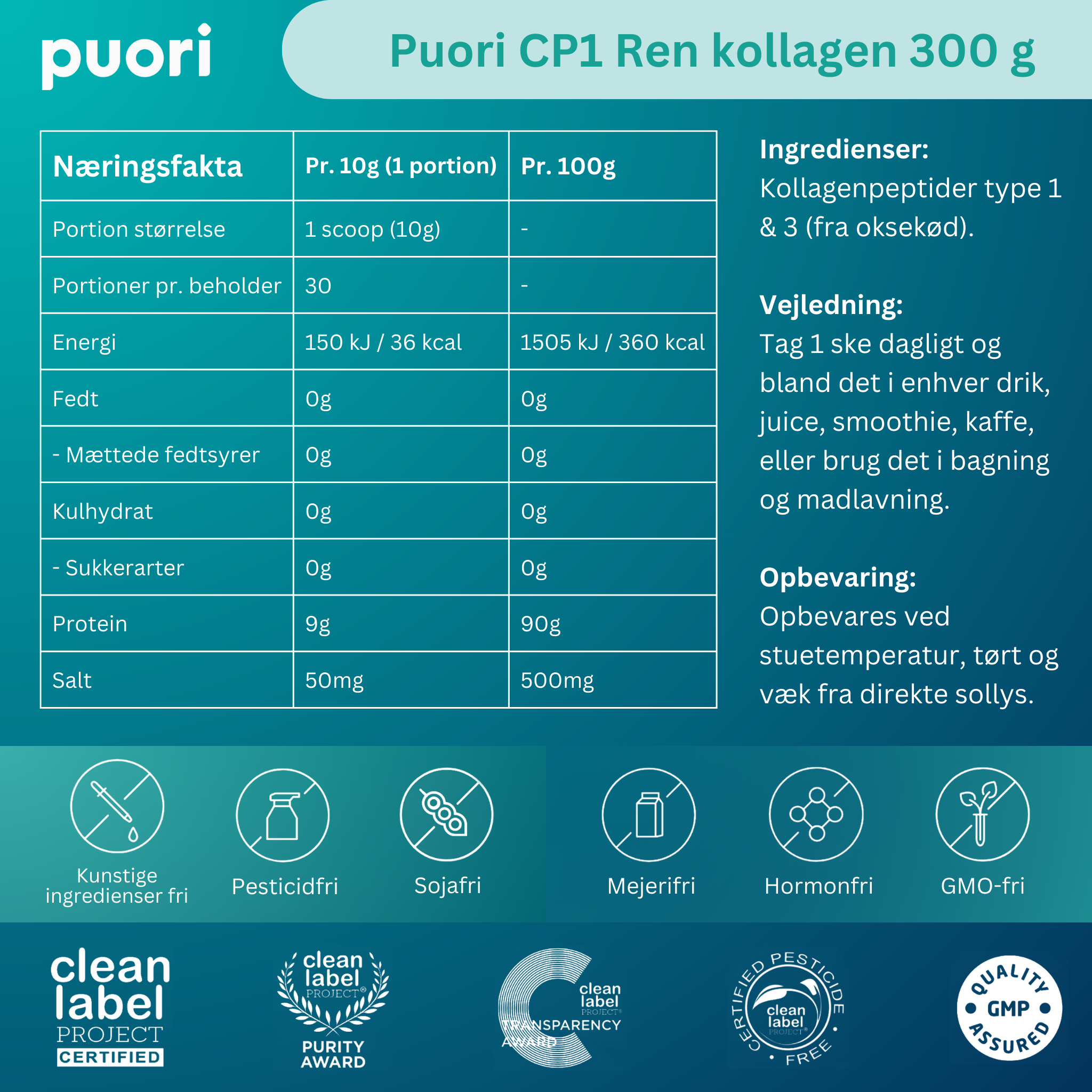 Puori CP1 Reines Kollagen (300g)
