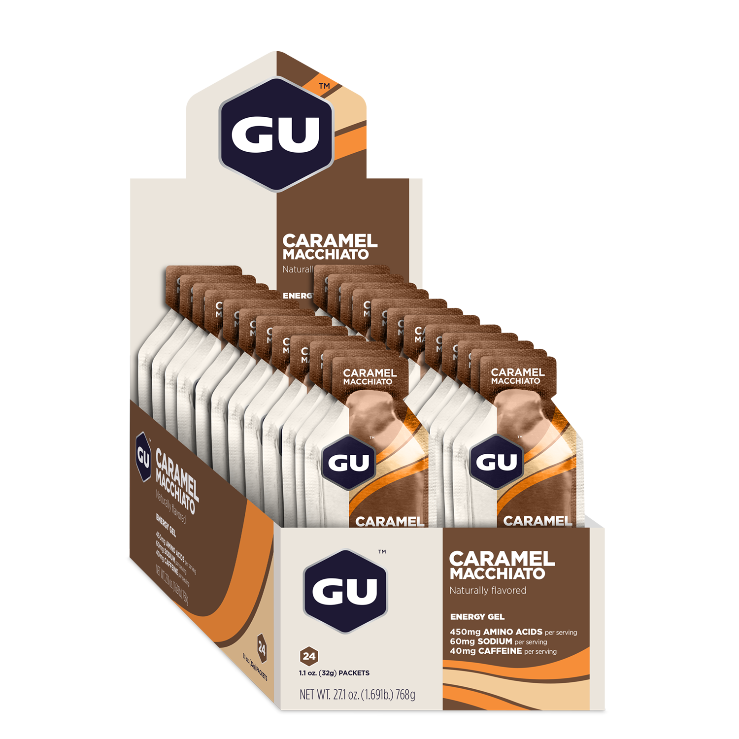 GU Energy Energy Gel Caramel Macchiato mit Koffein (24 x 32g) 12 Stk. MASTER
