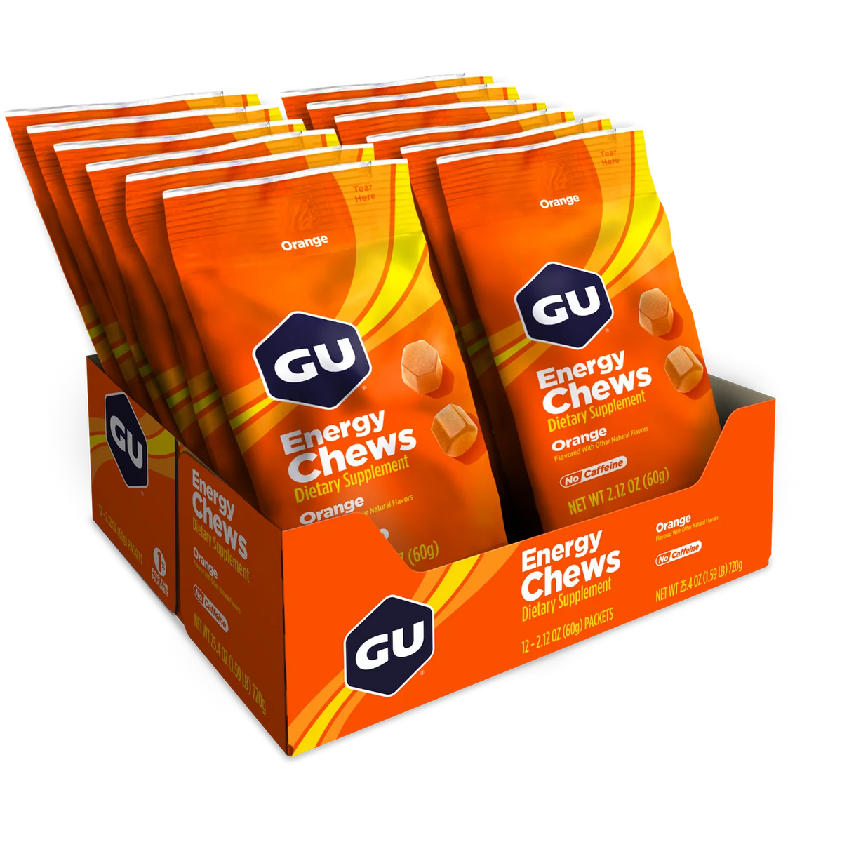 GU Energy Chews Orange (12 x 60g) MHD-Ware
