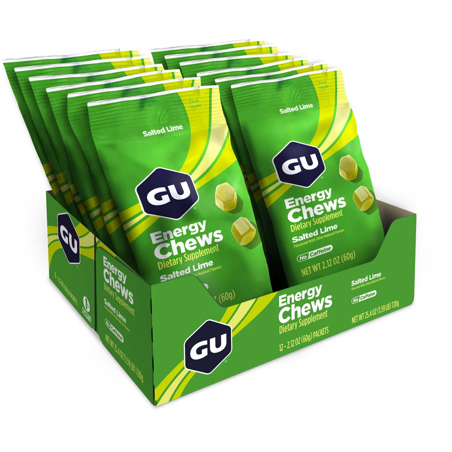 GU Energy Chews Salted Lime 12 x 60 g MHD-WARE