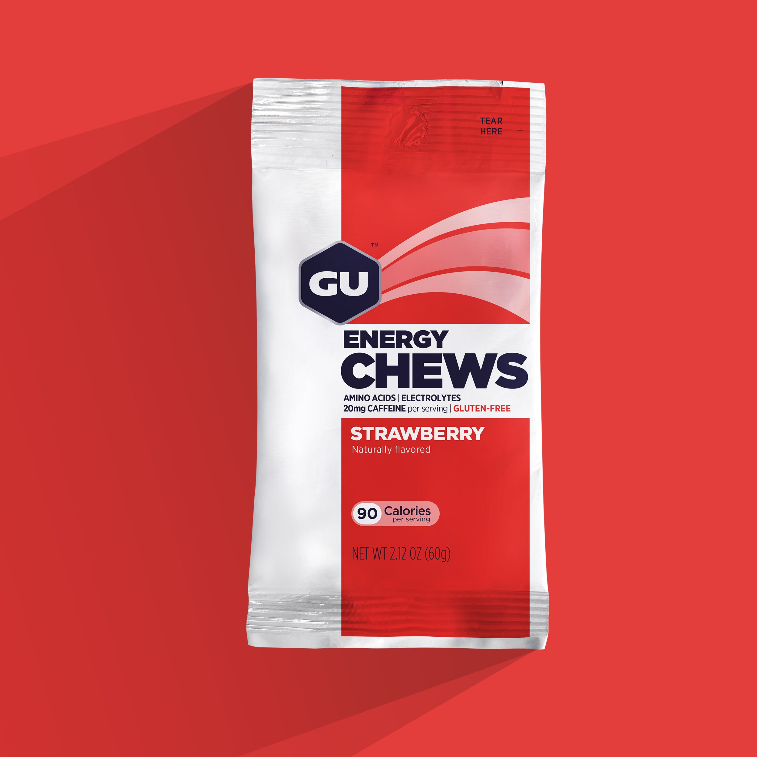 GU Energy Chews Strawberry mit Koffein (30g) MHD-Ware