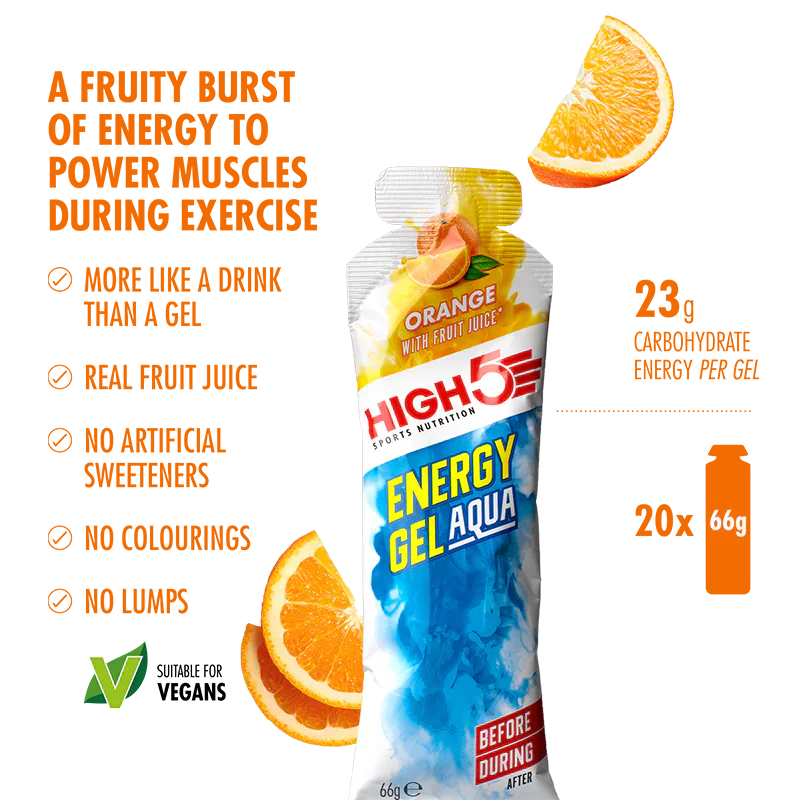 High5 Energiegel Aqua Orange 66 g x 20 Stk. MHD-Ware