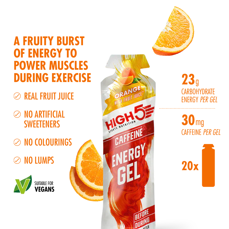 High5 Energiegels Koffein Orange 40 g