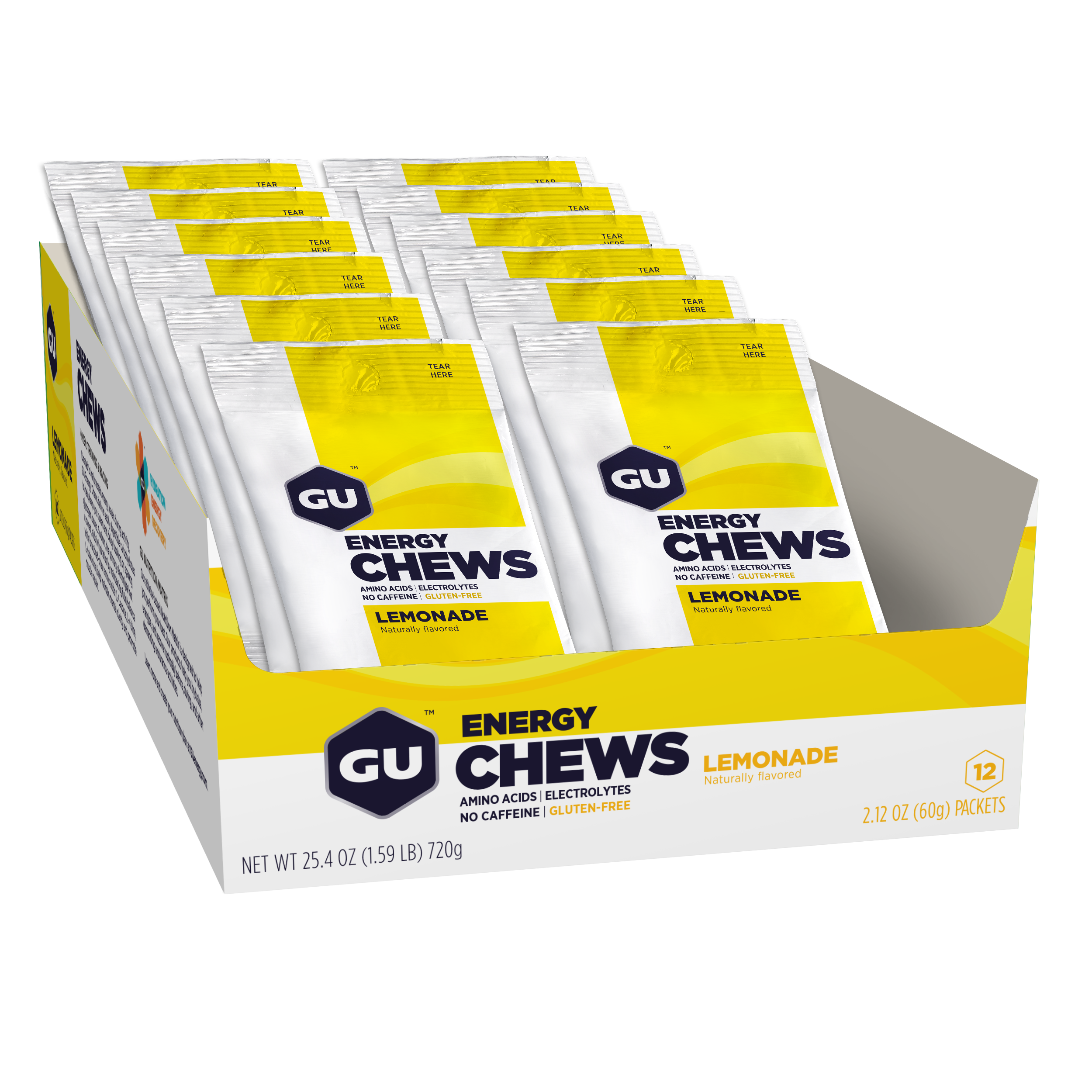GU Energy Chews Lemonade (12 x 60g) HALTBARKEITSWARNEUNG