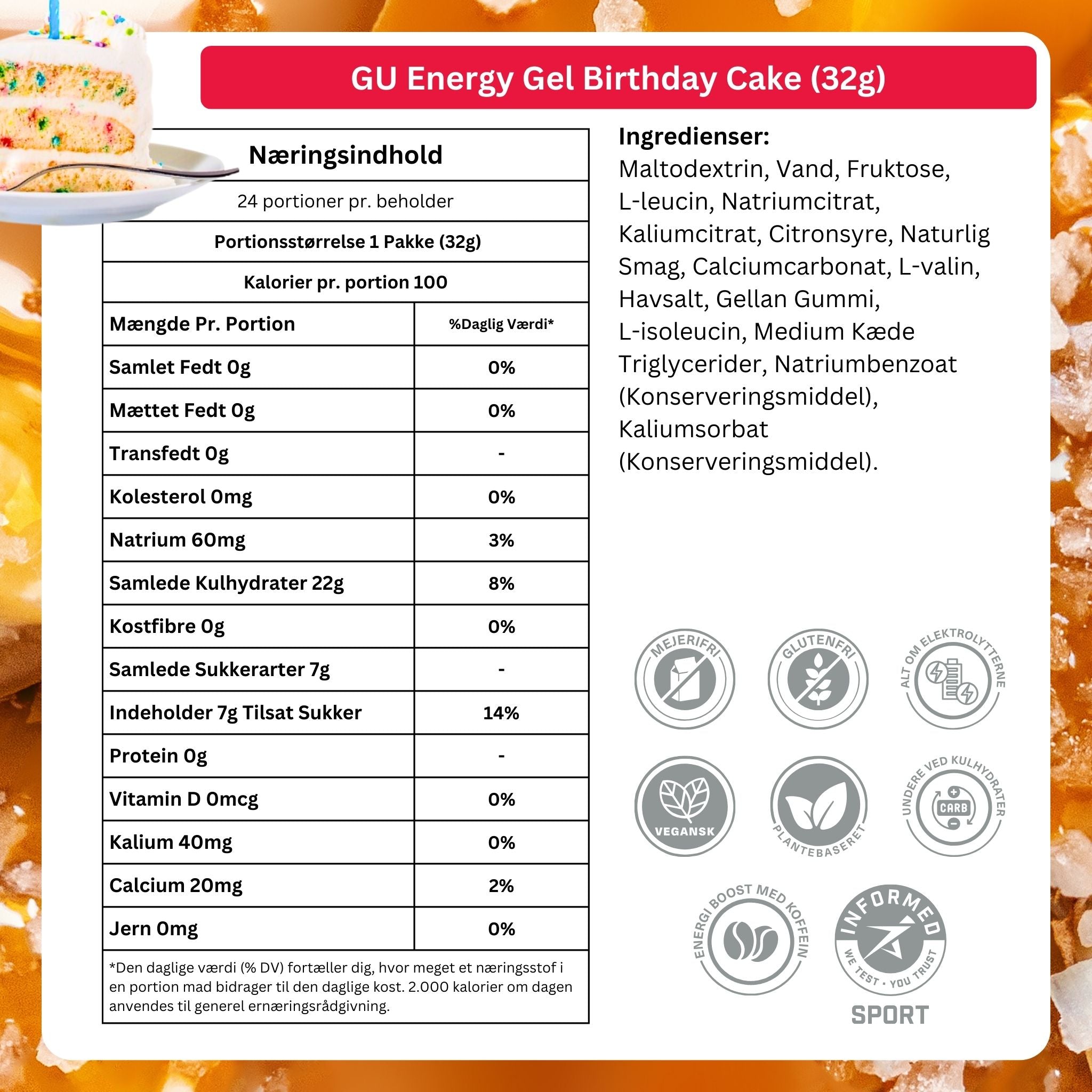 GU Energy Energiegel Birthday Cake 32 g