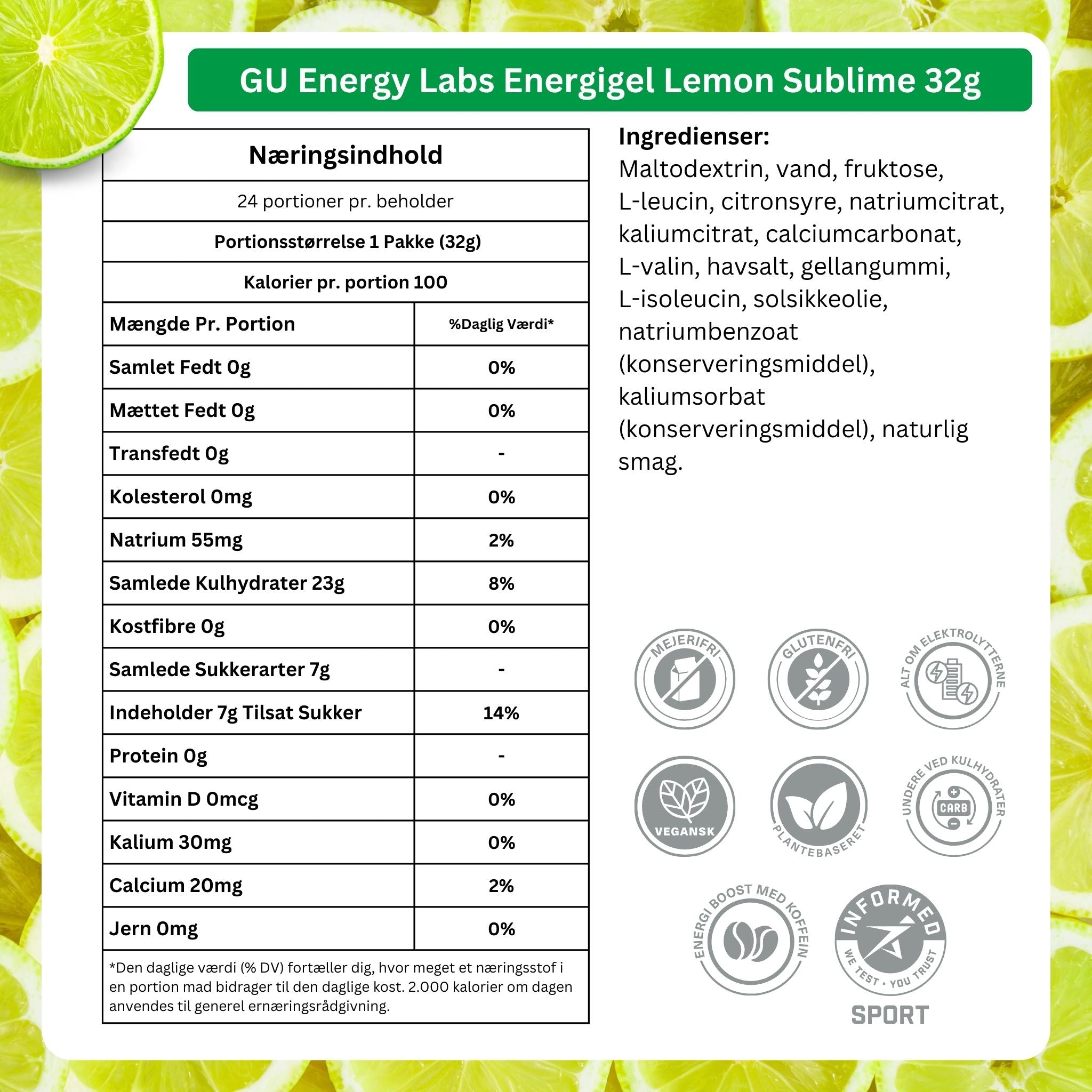 GU Energy Energiegel Lemon Sublime 32g