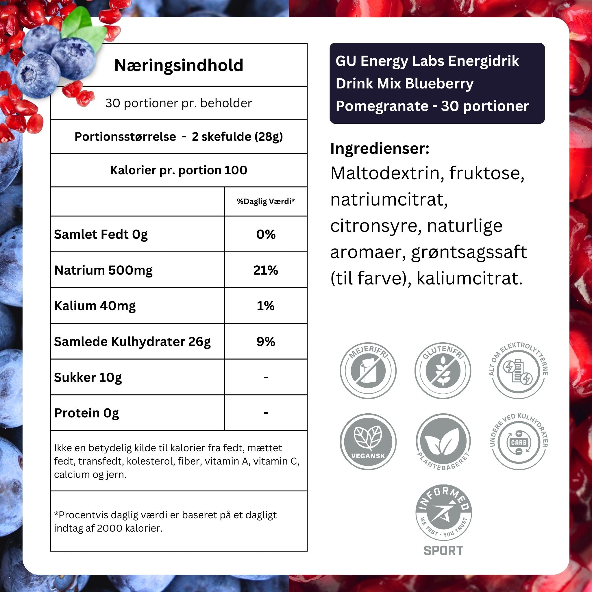 GU Energy Labs Energy Drink Mix Blueberry Pomegranate (30 Portionen) MHD-Ware