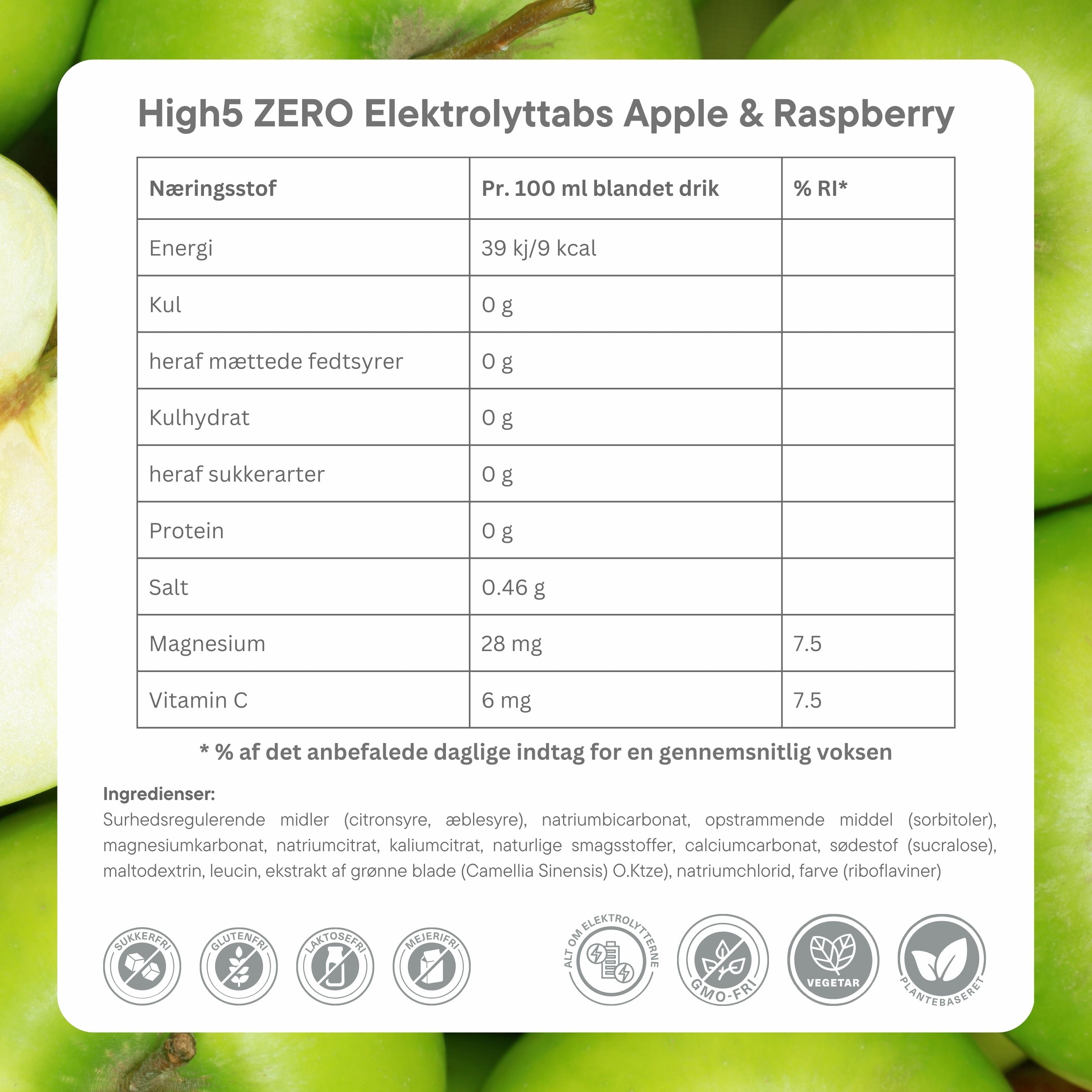 High5 Elektrolyt-Tabletten ZERO Apfel & Himbeere (20 Tabletten)
