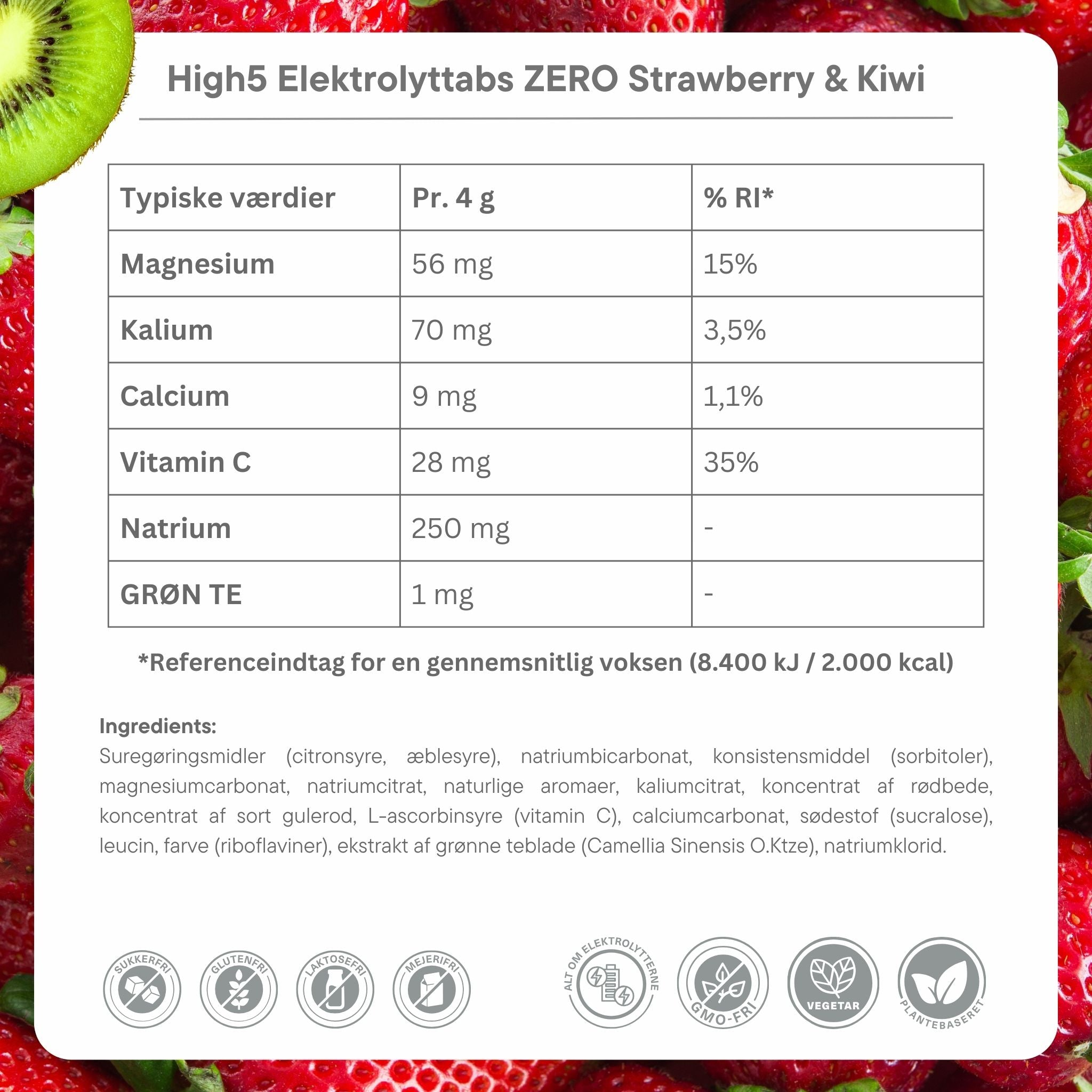 High5 Elektrolyt-Tabletten ZERO Erdbeere & Kiwi (20 Tabs)