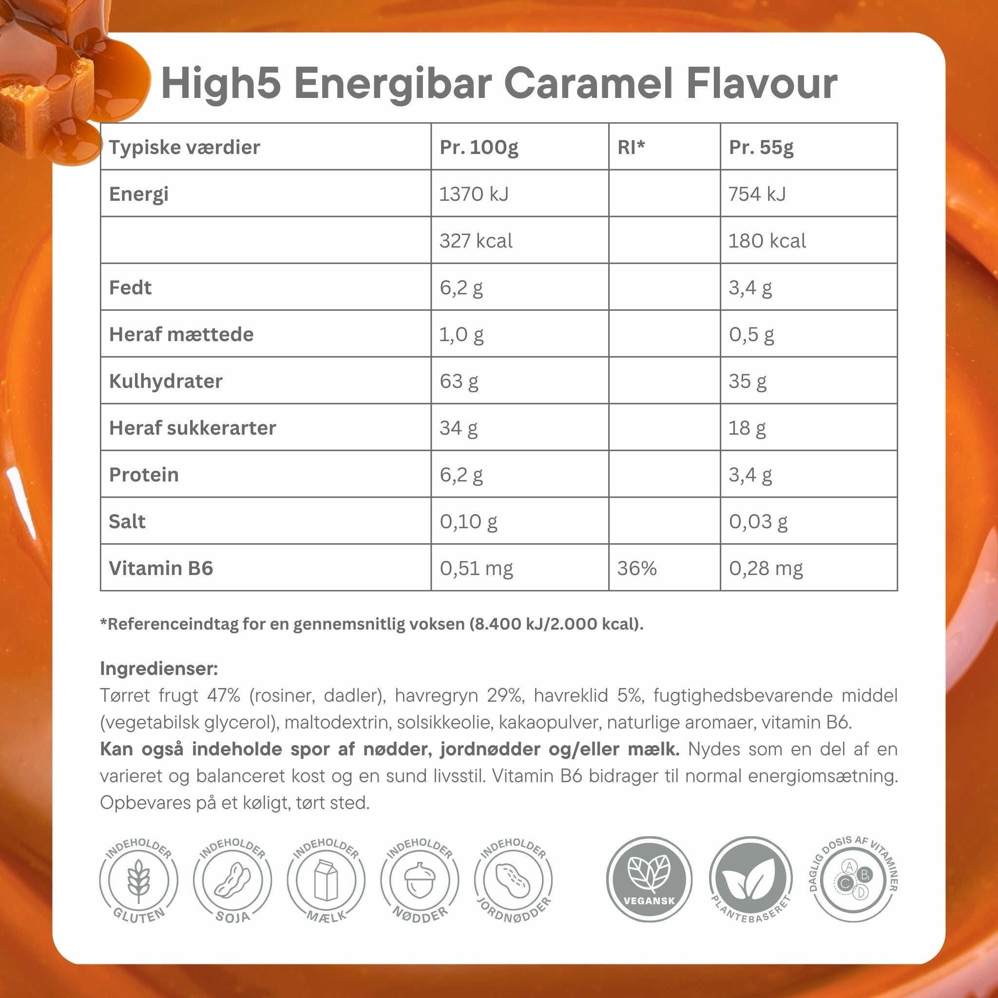 High5 Energieriegel Karamell (12 x 55g) MHD-Ware