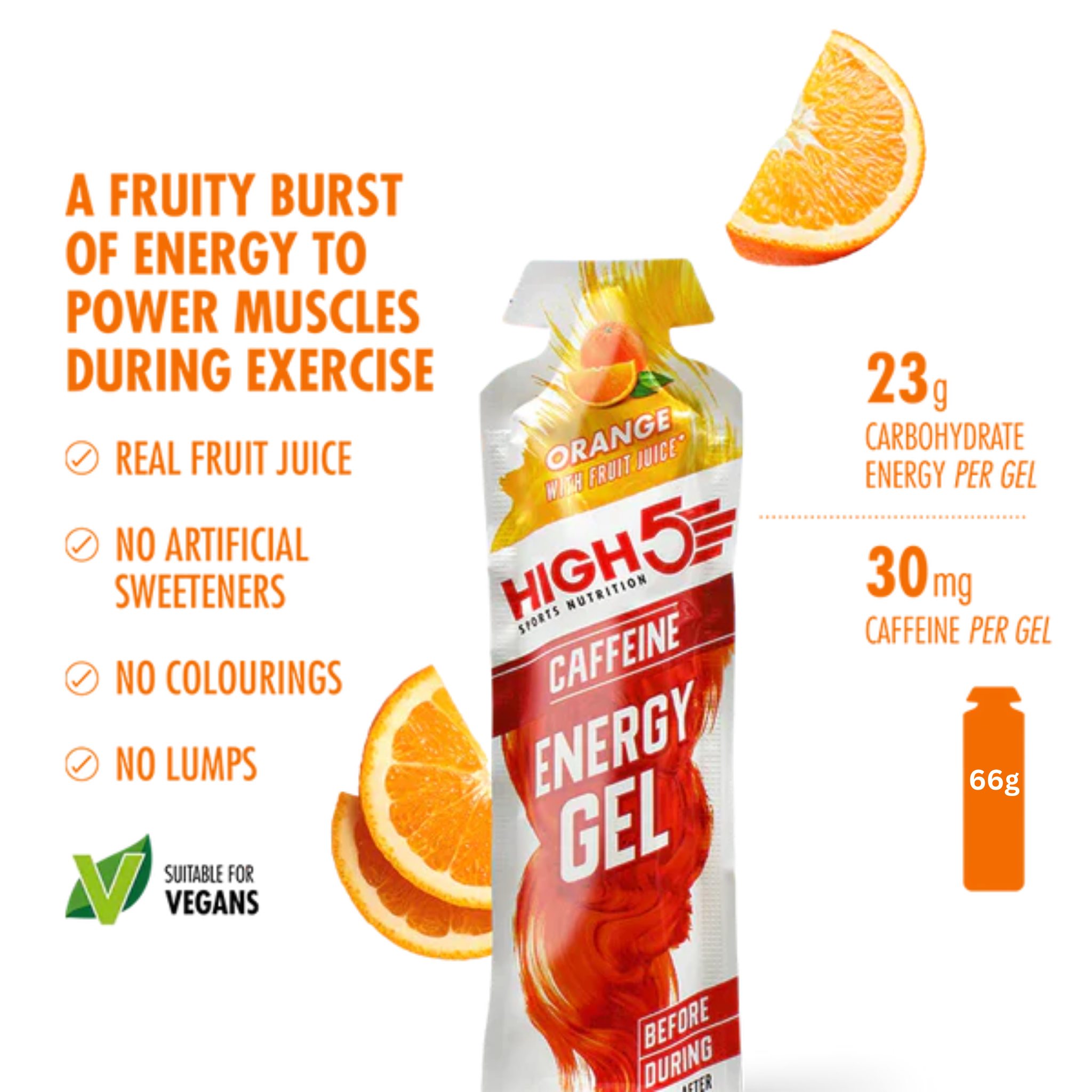 High5 Energy Gel Caffeine Orange (20x40g)