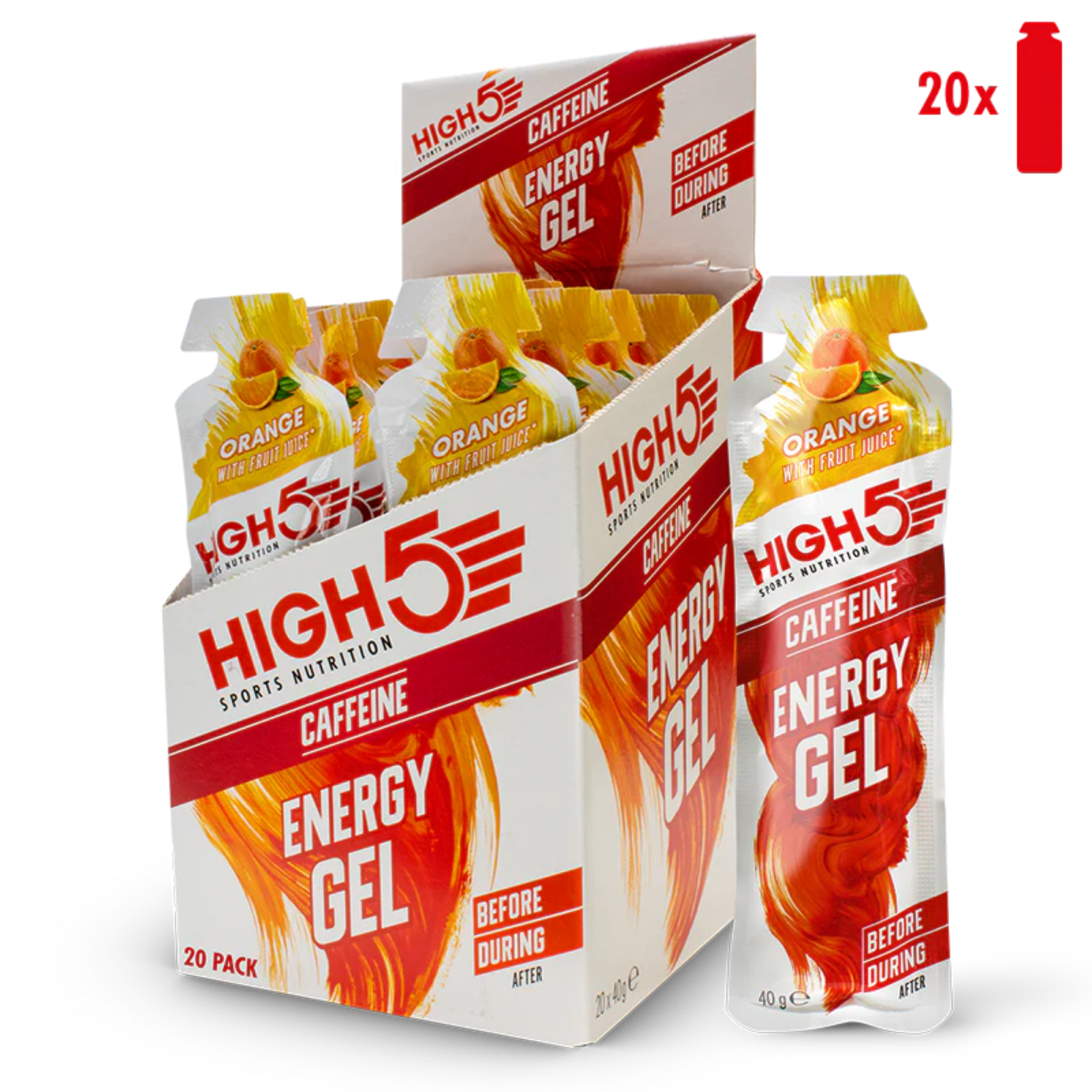 High5 Energy Gel Caffeine Orange (20x40g)