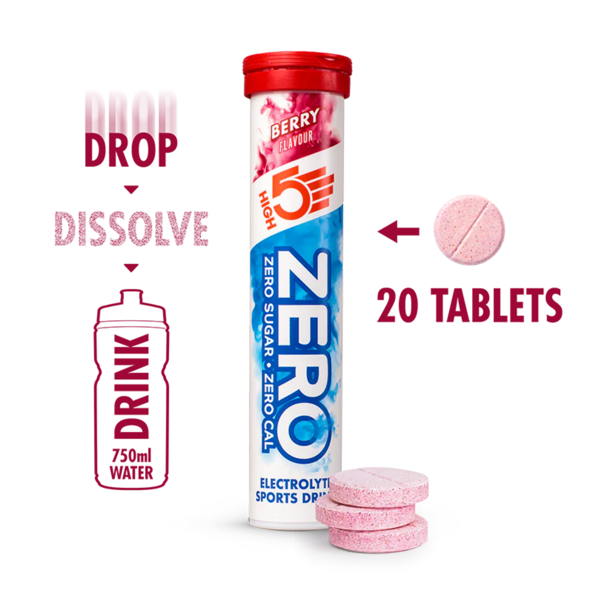High5 Elektrolyt-Tabletten ZERO Berry (20 Tabletten)